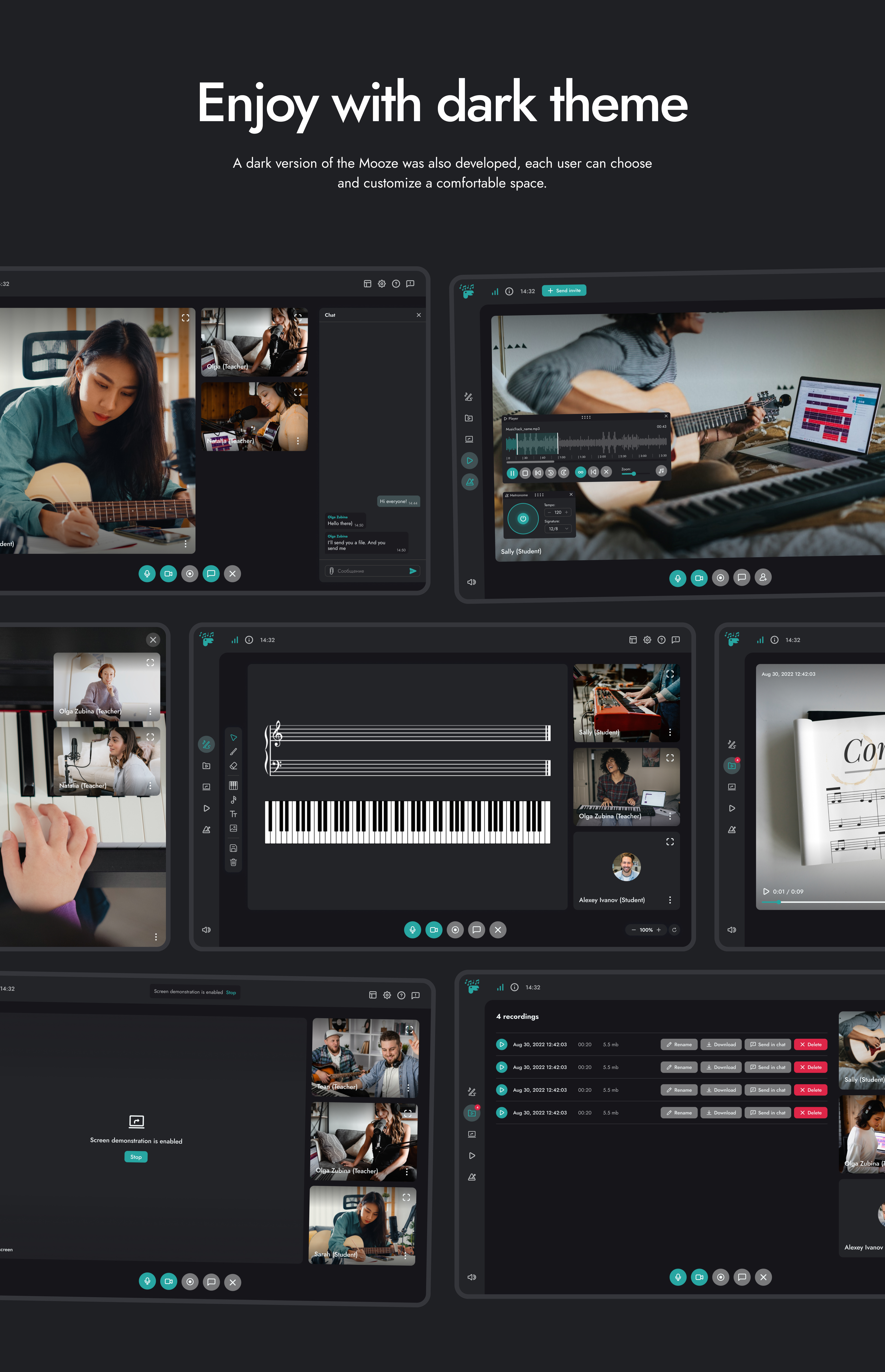 Mooze app UX/UI – Videochat for online music classes — Изображение №10 — Интерфейсы на Dprofile