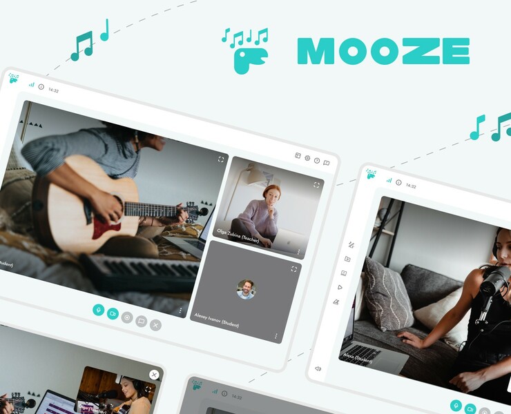 Mooze app UX/UI – Videochat for online music classes на Dprofile
