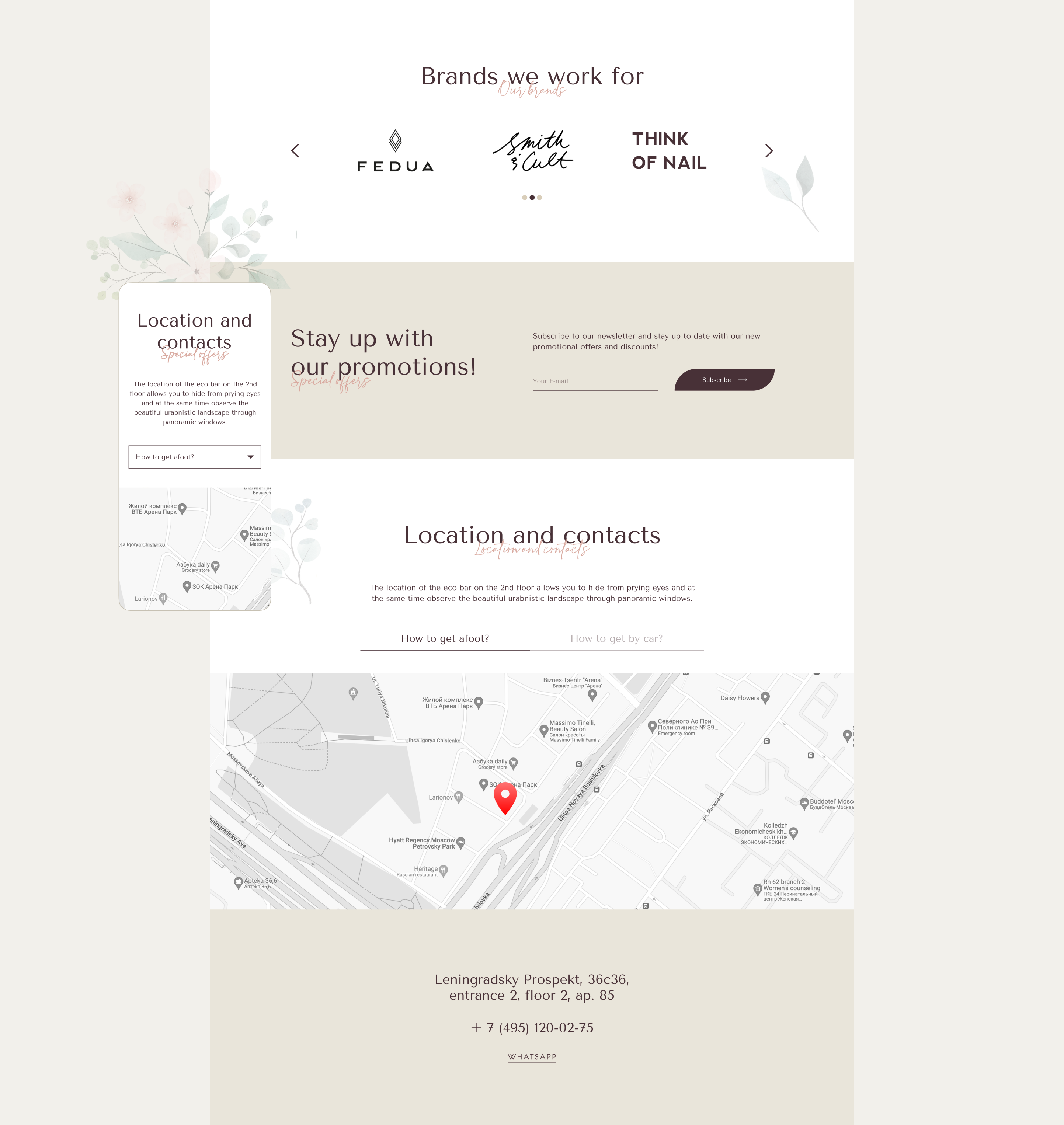 Eco Nail Bar UI/UX Design for beauty studio — Изображение №7 — Интерфейсы на Dprofile