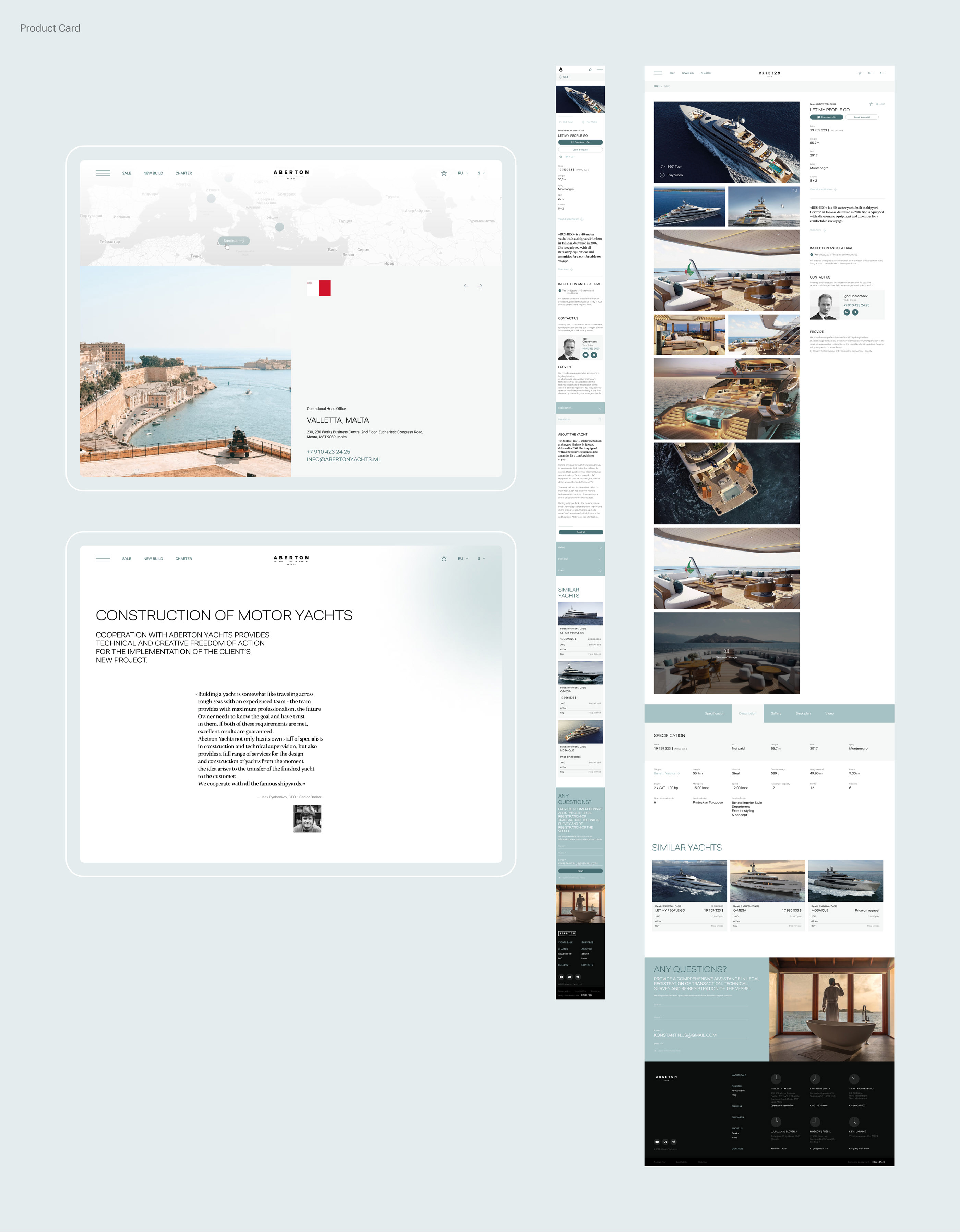 Aberton – Yacht Agency Website Redesign & UX/UI — Изображение №11 — Интерфейсы на Dprofile