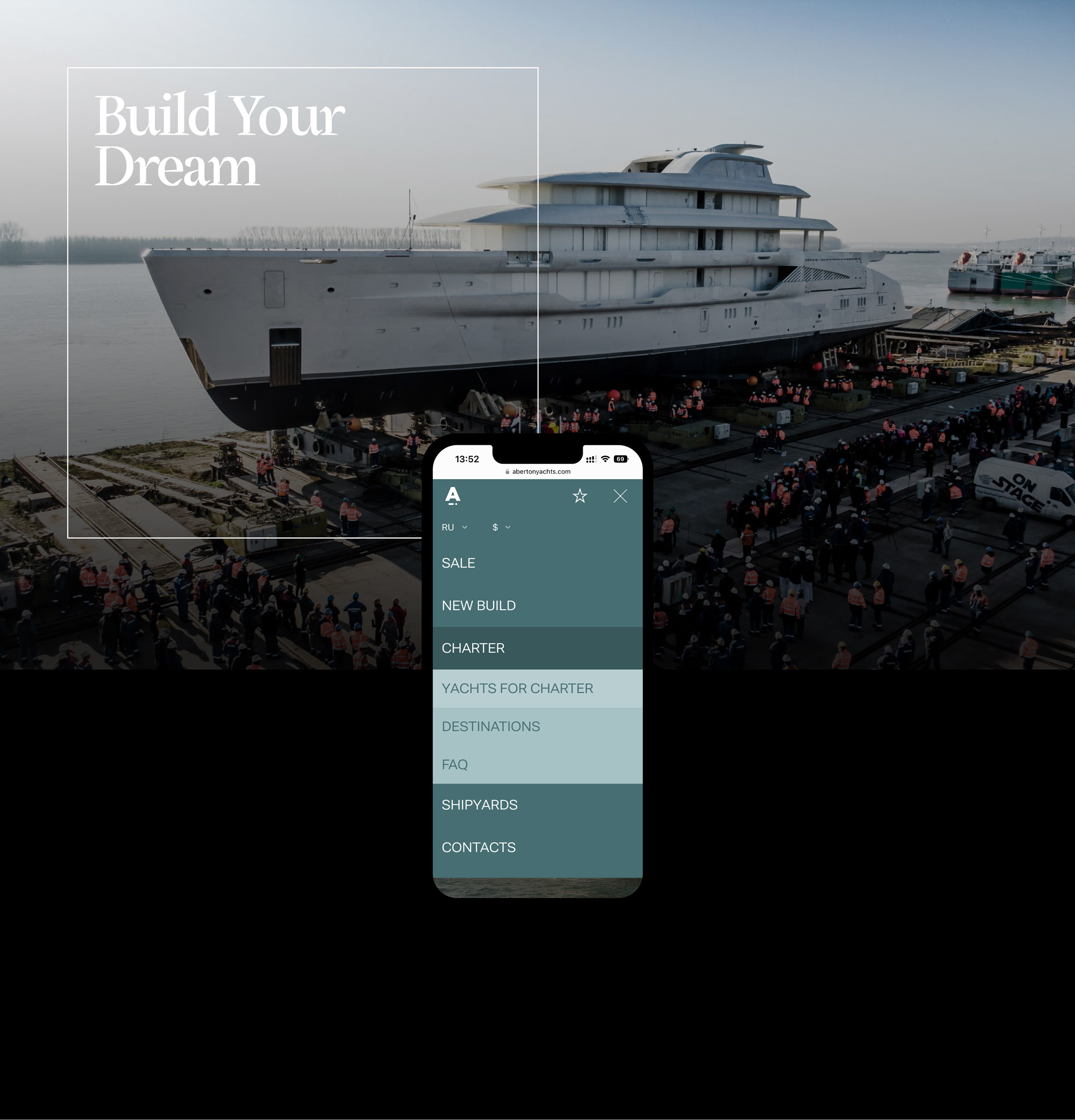 Aberton – Yacht Agency Website Redesign & UX/UI — Изображение №3 — Интерфейсы на Dprofile