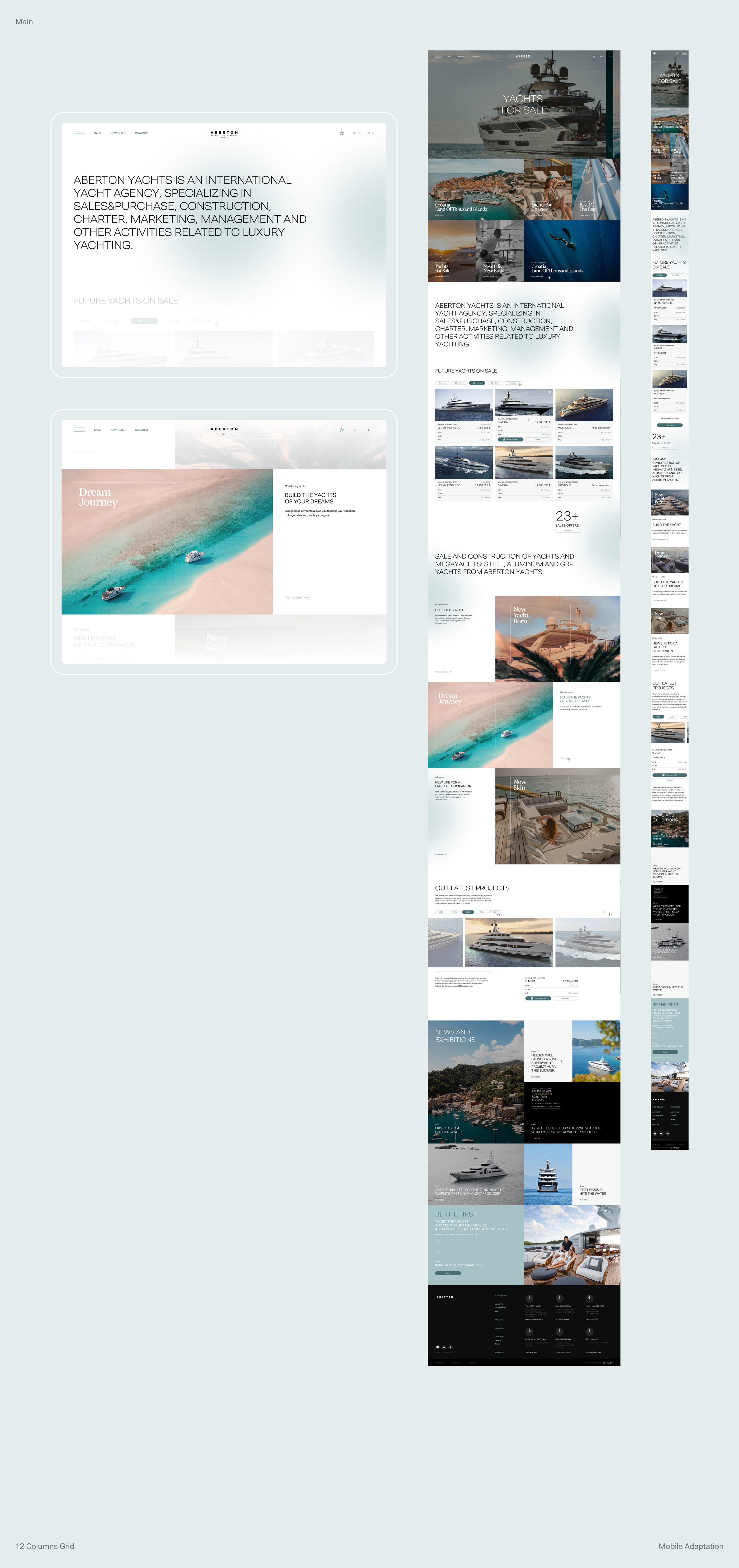 Aberton – Yacht Agency Website Redesign & UX/UI — Изображение №2 — Интерфейсы на Dprofile