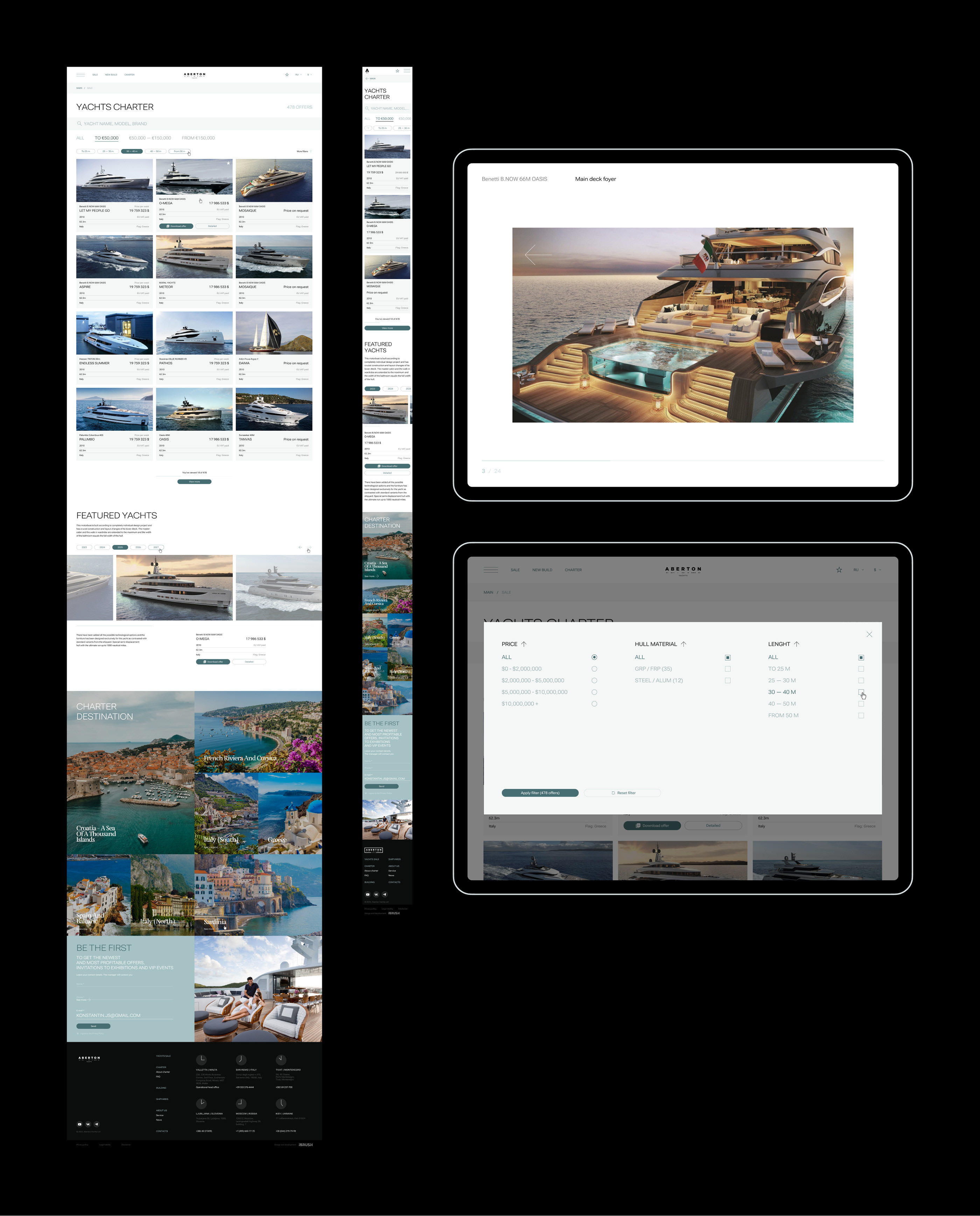Aberton – Yacht Agency Website Redesign & UX/UI — Изображение №5 — Интерфейсы на Dprofile