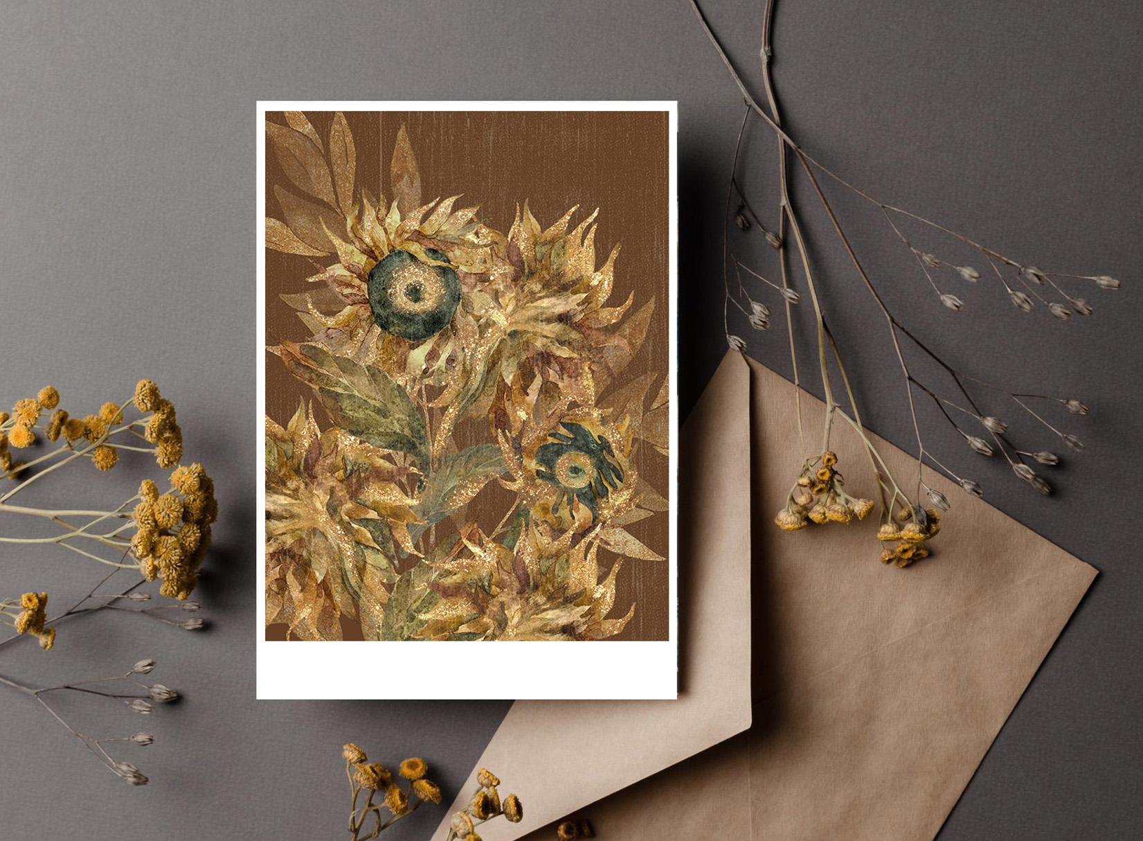 Golden sunflowers Бесшовный паттерн — Изображение №10 — Иллюстрация, Графика на Dprofile