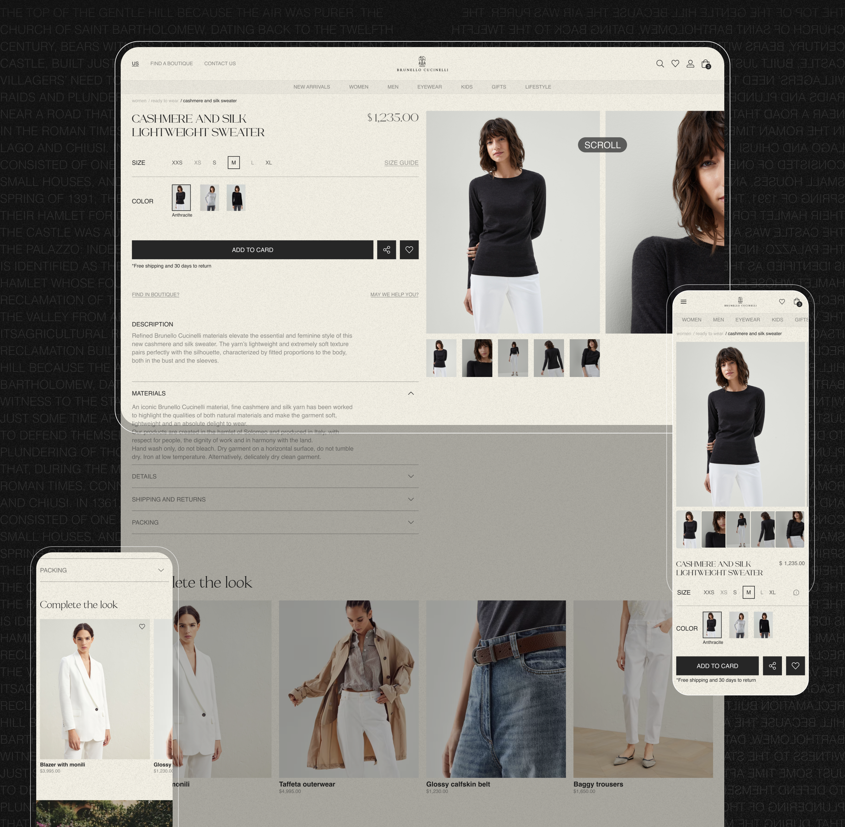 Brunello Cucinelli | e-commerce (RE)design concept — Изображение №4 — Интерфейсы, Анимация на Dprofile