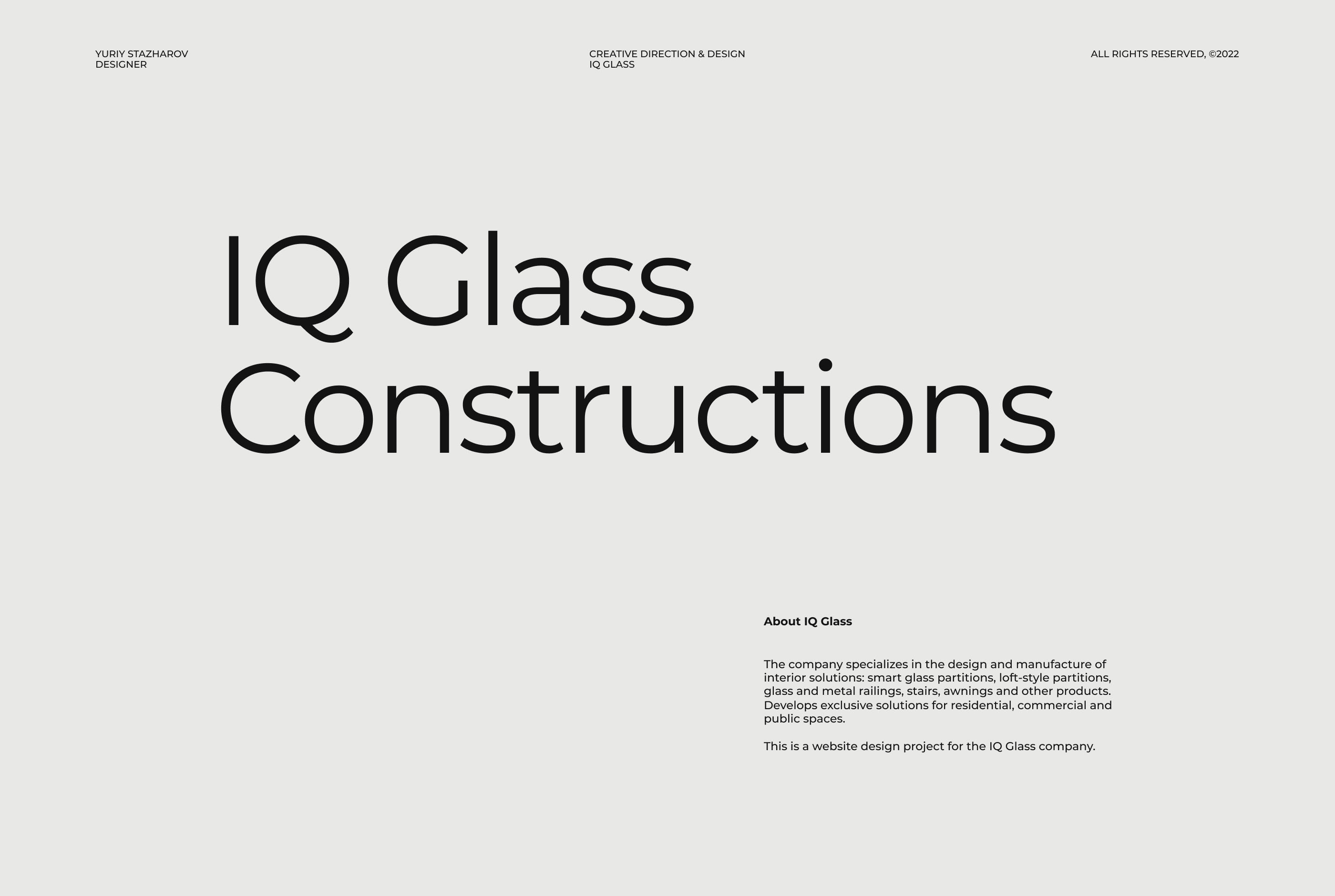 IQ Glass Constructions — Изображение №1 — Интерфейсы, Анимация на Dprofile