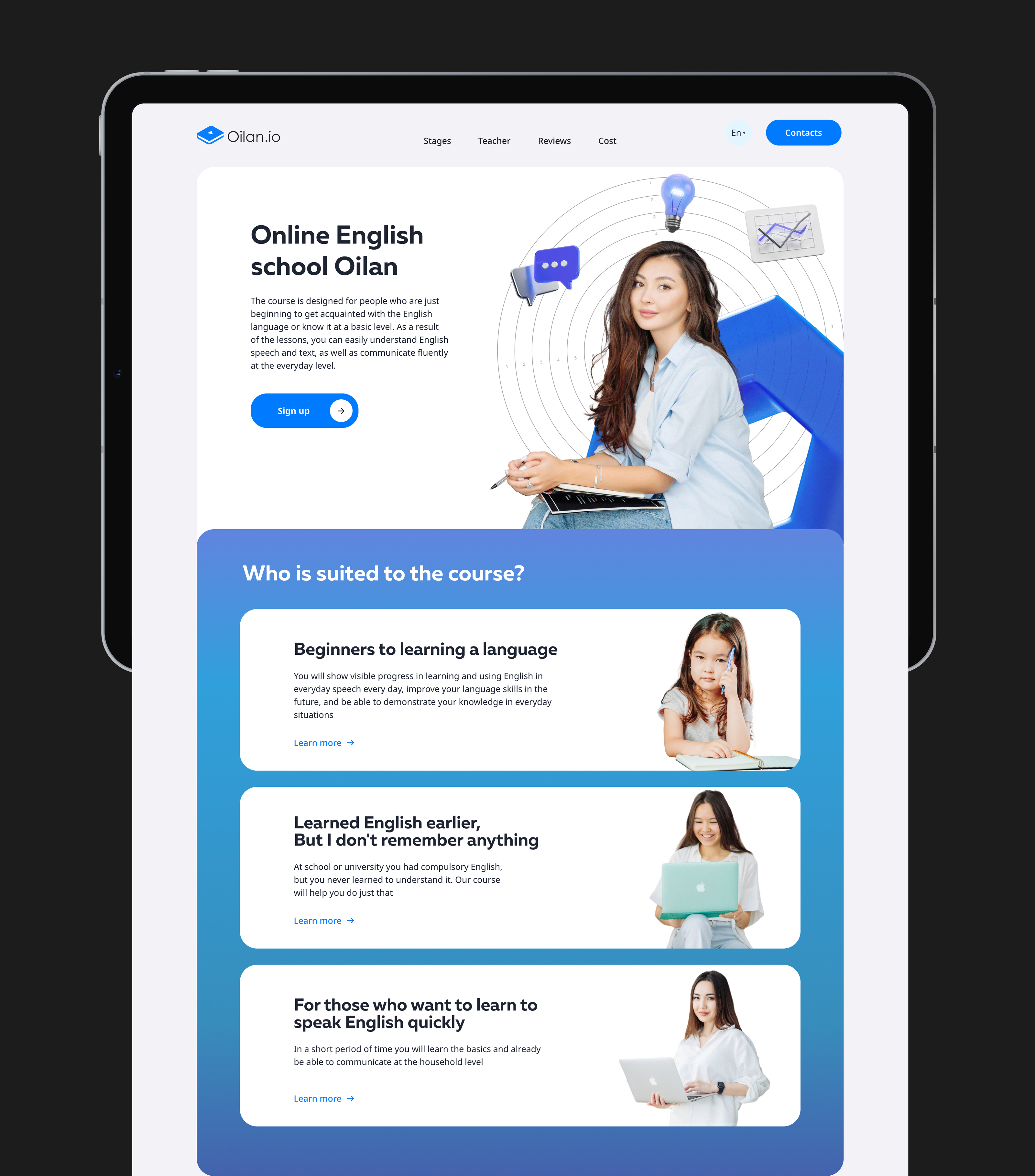 The educational platform of Oilan Language School — Изображение №5 — Интерфейсы на Dprofile