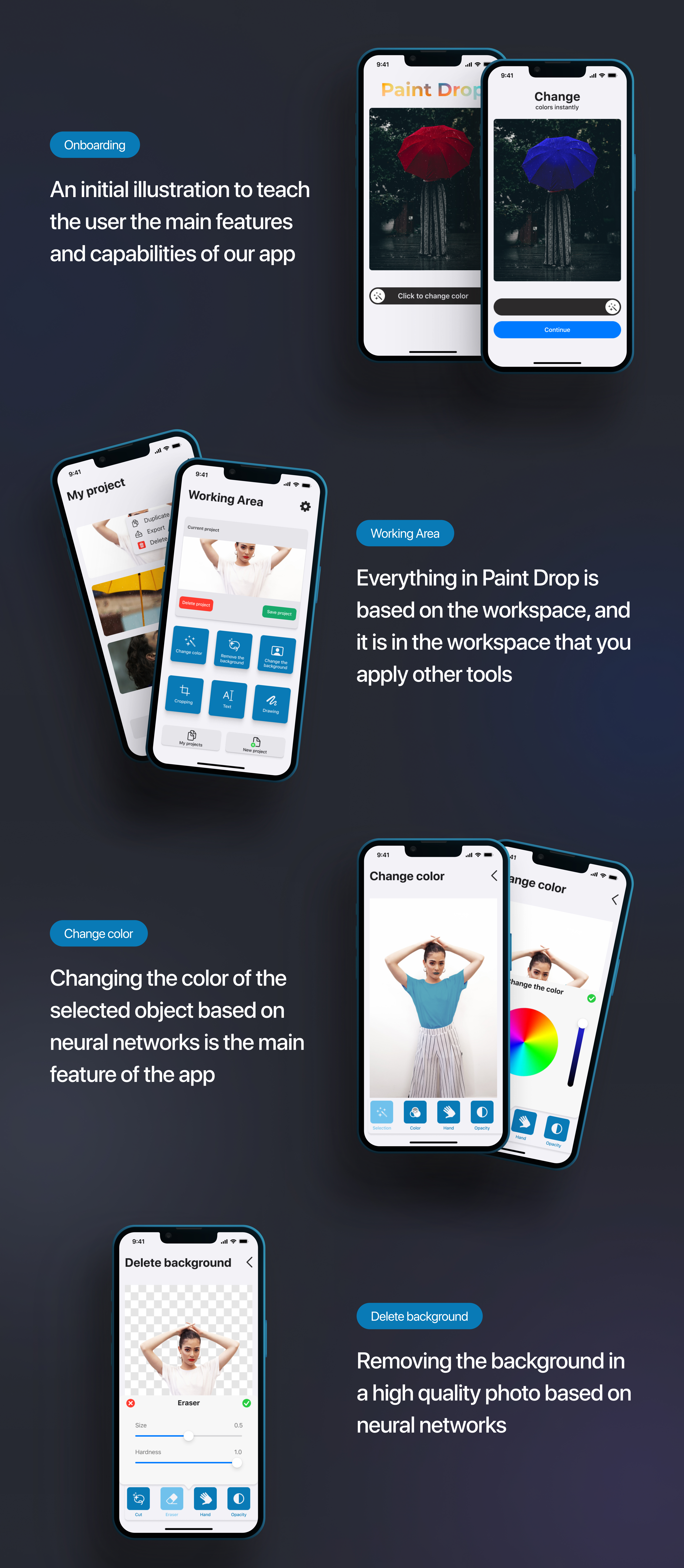 Concept of a mobile photo editor app "Paint Drop" — Изображение №5 — Интерфейсы на Dprofile
