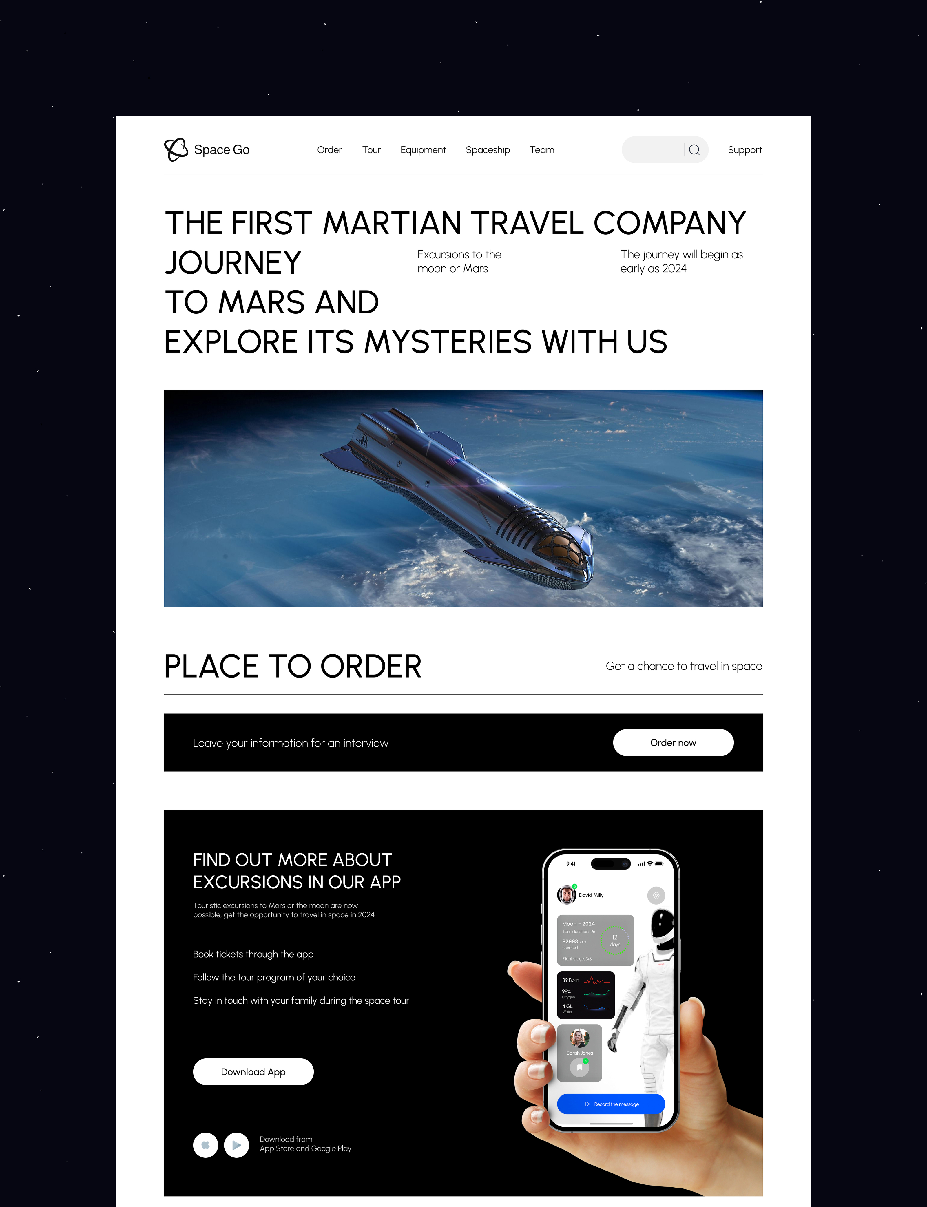 "Space GO" service for space travel — Изображение №3 — Интерфейсы на Dprofile