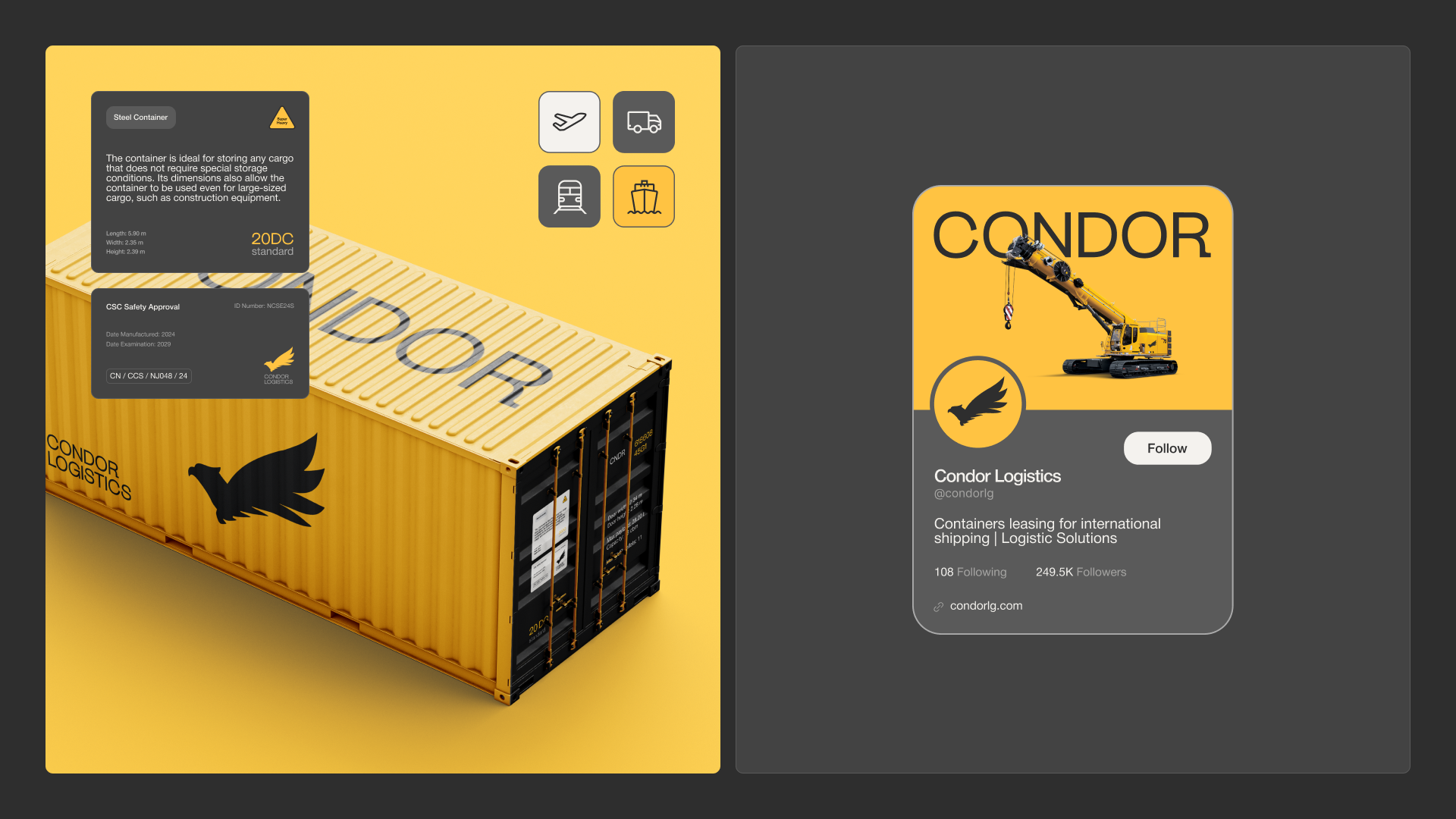 CONDOR LOGISTICS — Изображение №16 — Интерфейсы, Брендинг на Dprofile