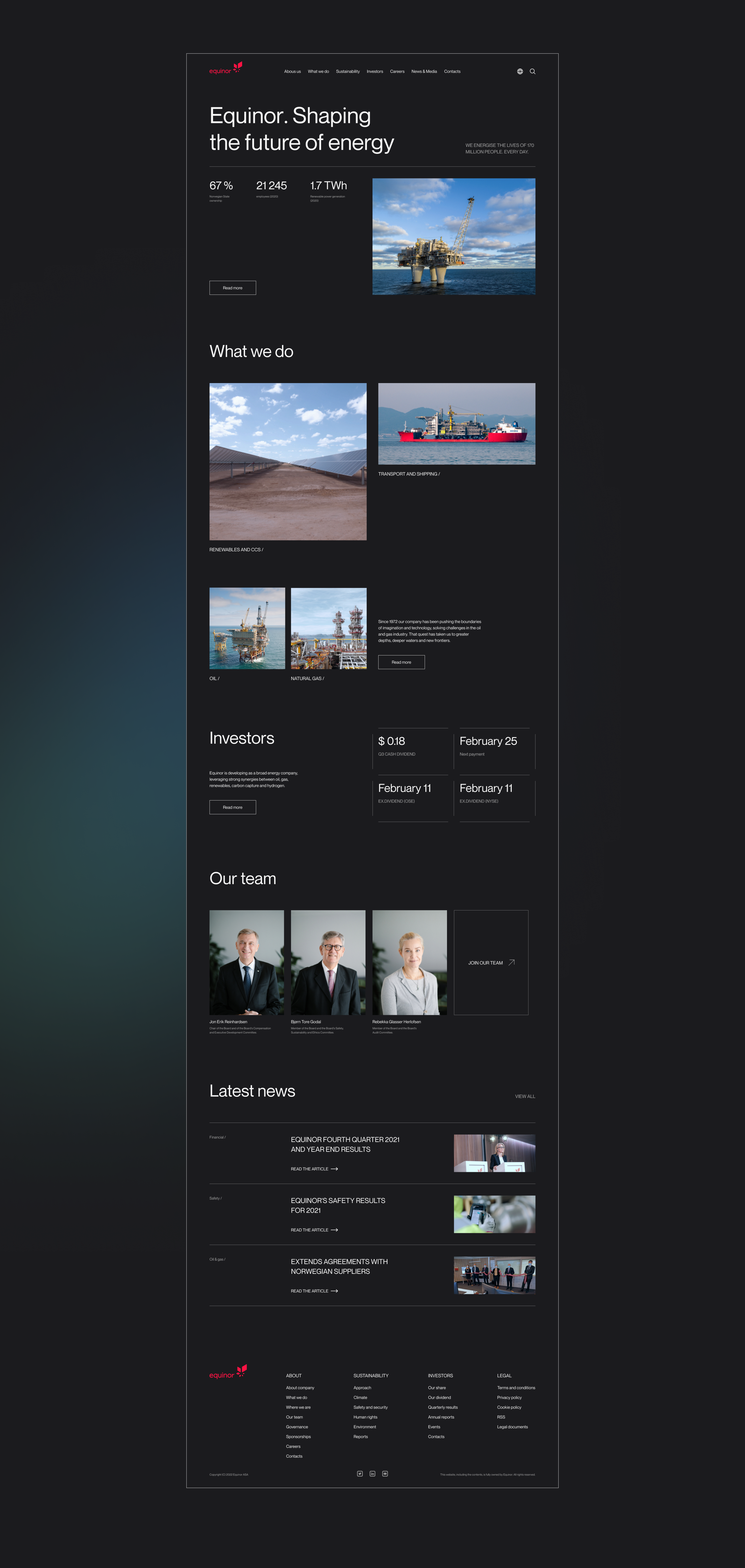Equinor ASA — Corporate website — Изображение №2 — Брендинг, Интерфейсы на Dprofile