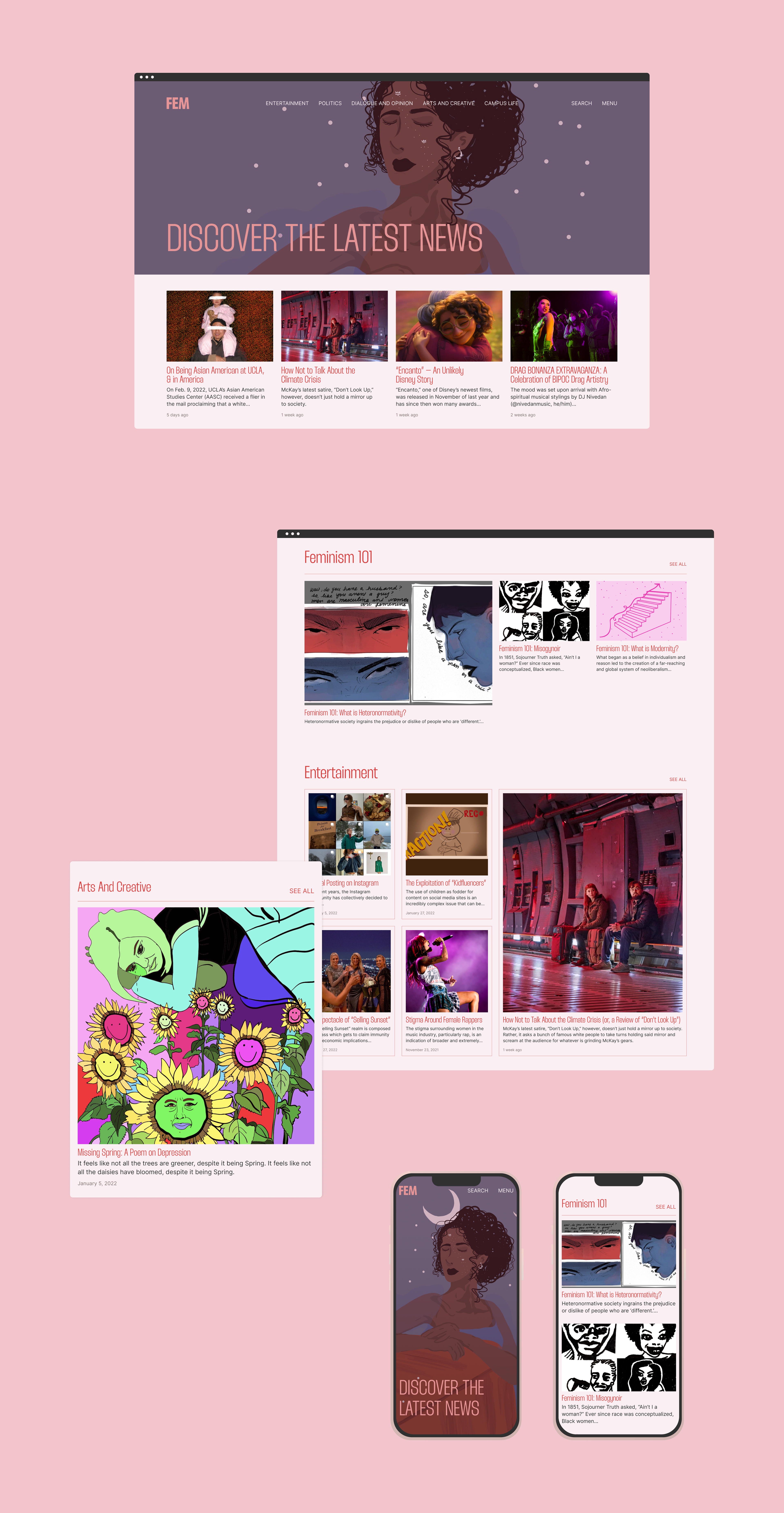 FEM Newsmagazine — Изображение №2 — Брендинг, Интерфейсы на Dprofile