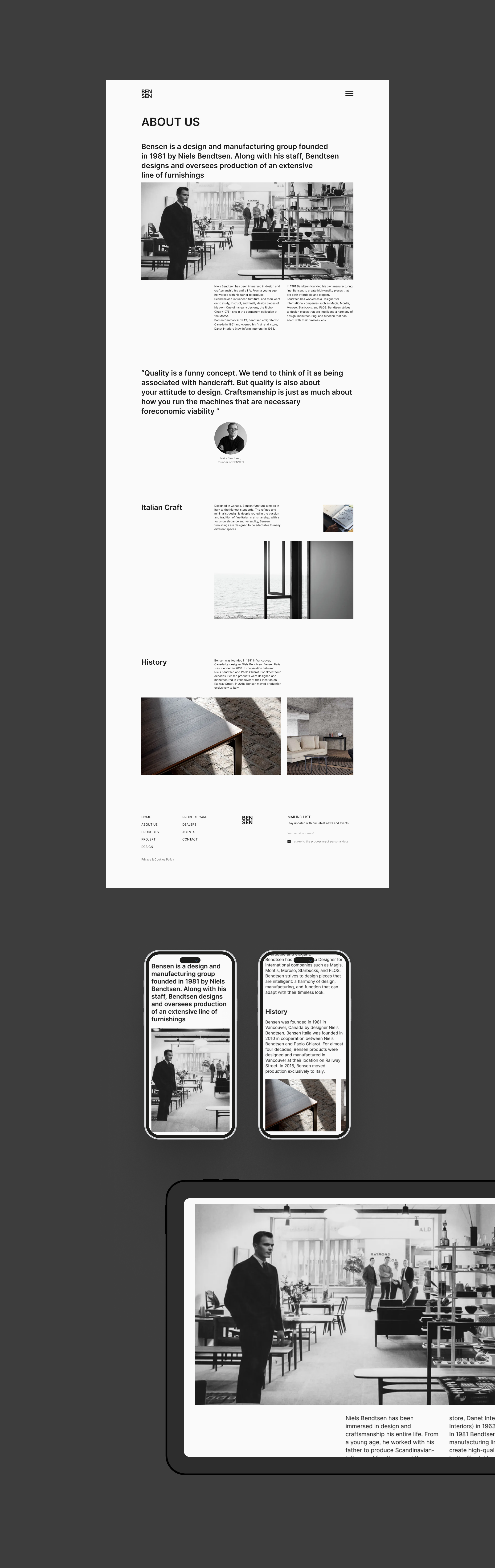 Redesign concept BENSEN website — Изображение №4 — Интерфейсы на Dprofile