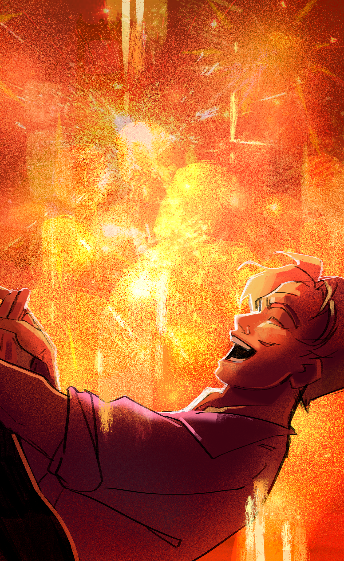 fireworks night - illustration — Изображение №1 — Иллюстрация на Dprofile