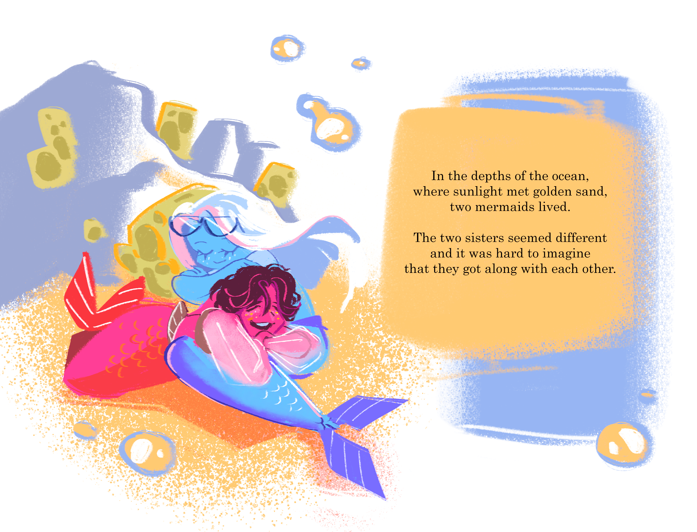 Лея и Мара - иллюстрация детской сказки (mermay) — Изображение №2 — Иллюстрация на Dprofile