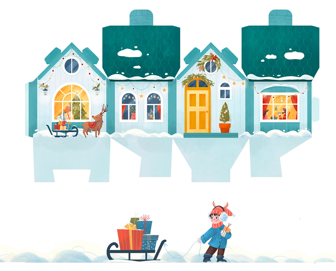 Advent calendar. WINTER HOUSES — Изображение №9 — Брендинг, Иллюстрация на Dprofile