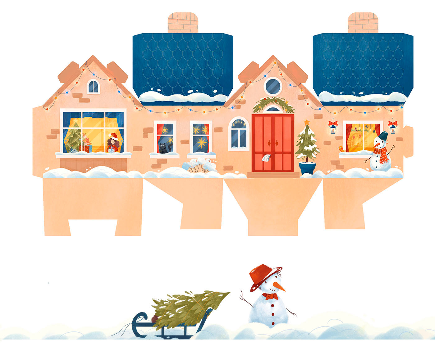 Advent calendar. WINTER HOUSES — Изображение №3 — Брендинг, Иллюстрация на Dprofile