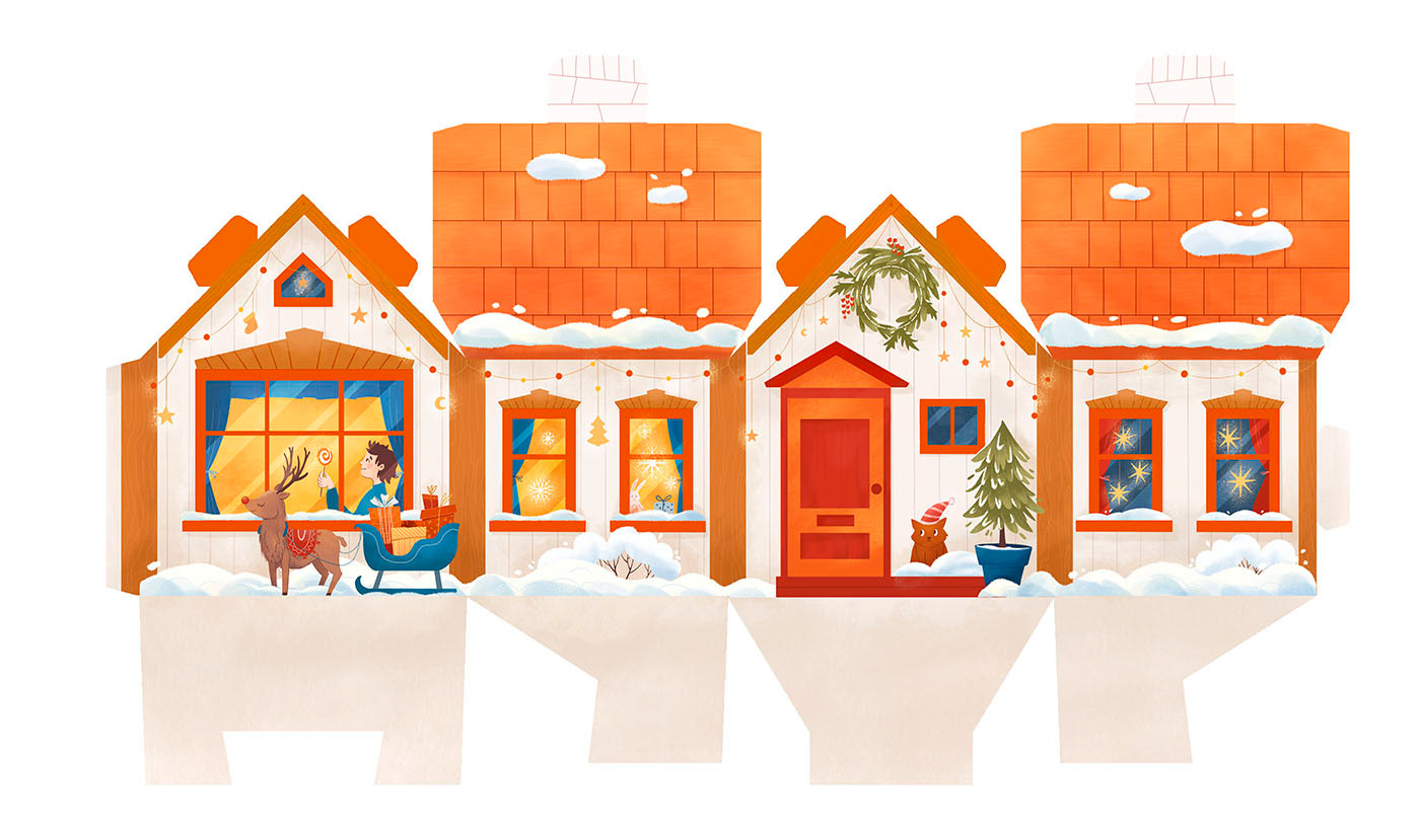 Advent calendar. WINTER HOUSES — Изображение №7 — Брендинг, Иллюстрация на Dprofile