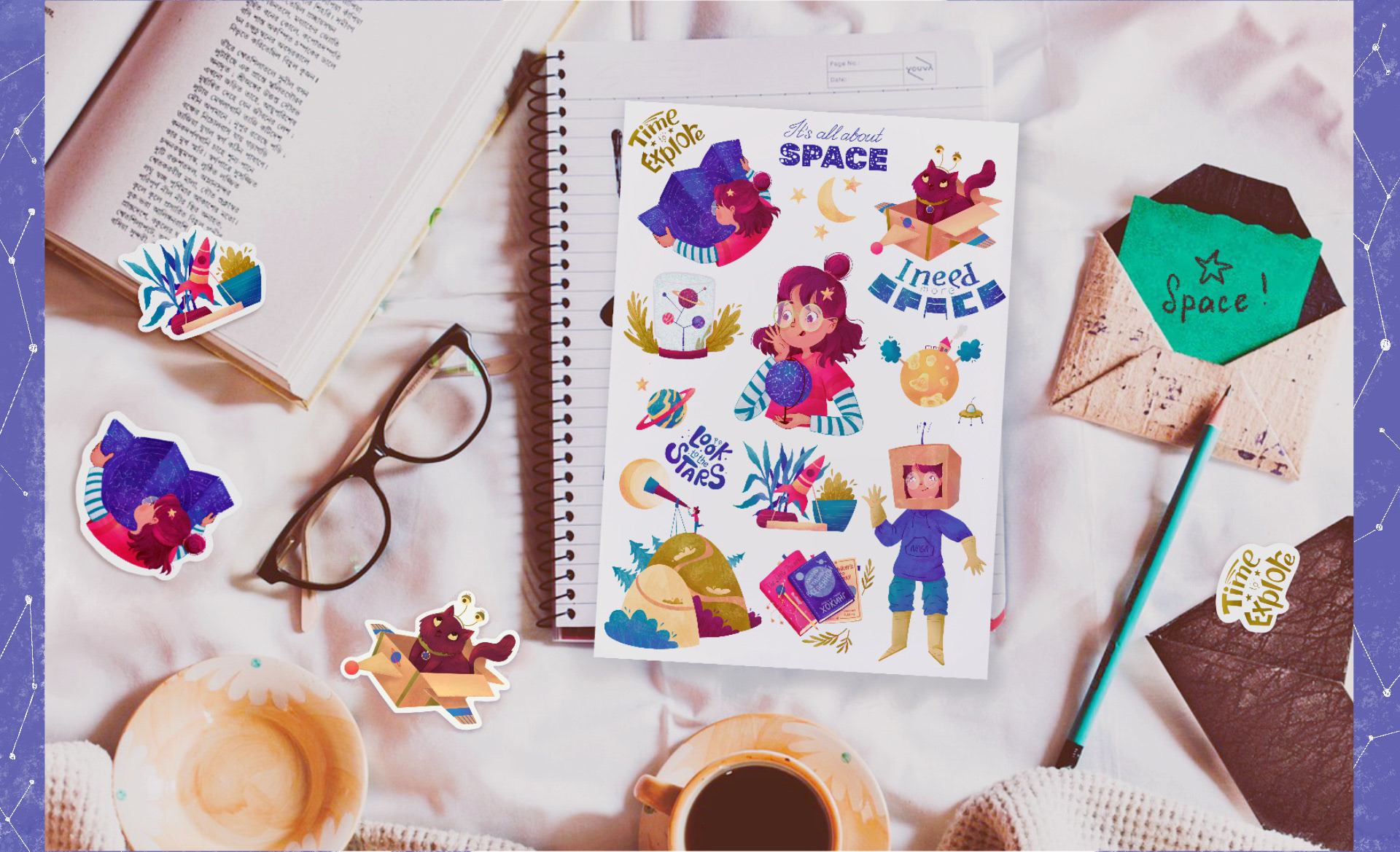 SPACE stickers — Изображение №2 — Брендинг, Иллюстрация на Dprofile