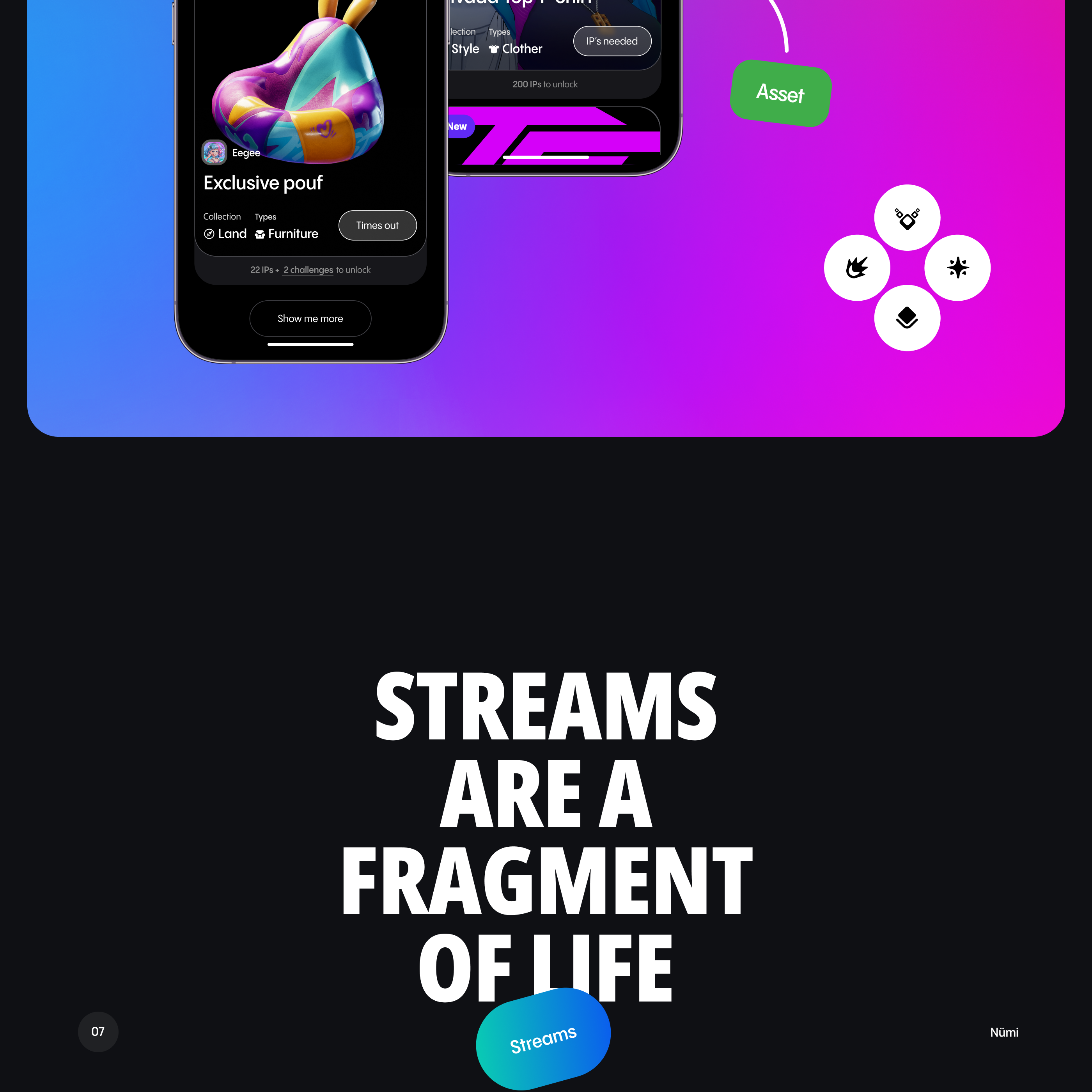 Nümi Core | Streaming, Сommunities, In-game Drops — Изображение №23 — Интерфейсы, Брендинг на Dprofile