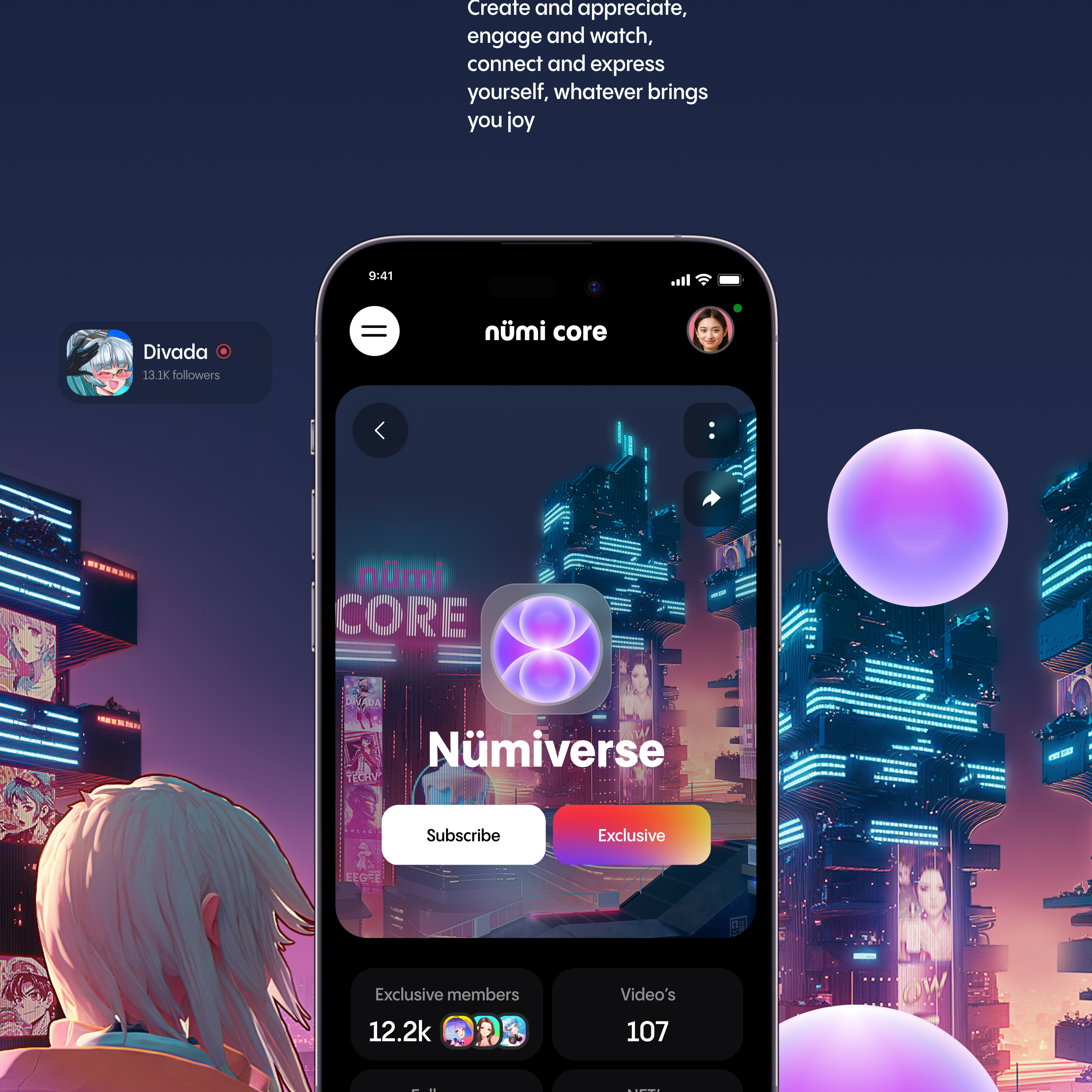 Nümi Core | Streaming, Сommunities, In-game Drops — Изображение №2 — Интерфейсы, Брендинг на Dprofile