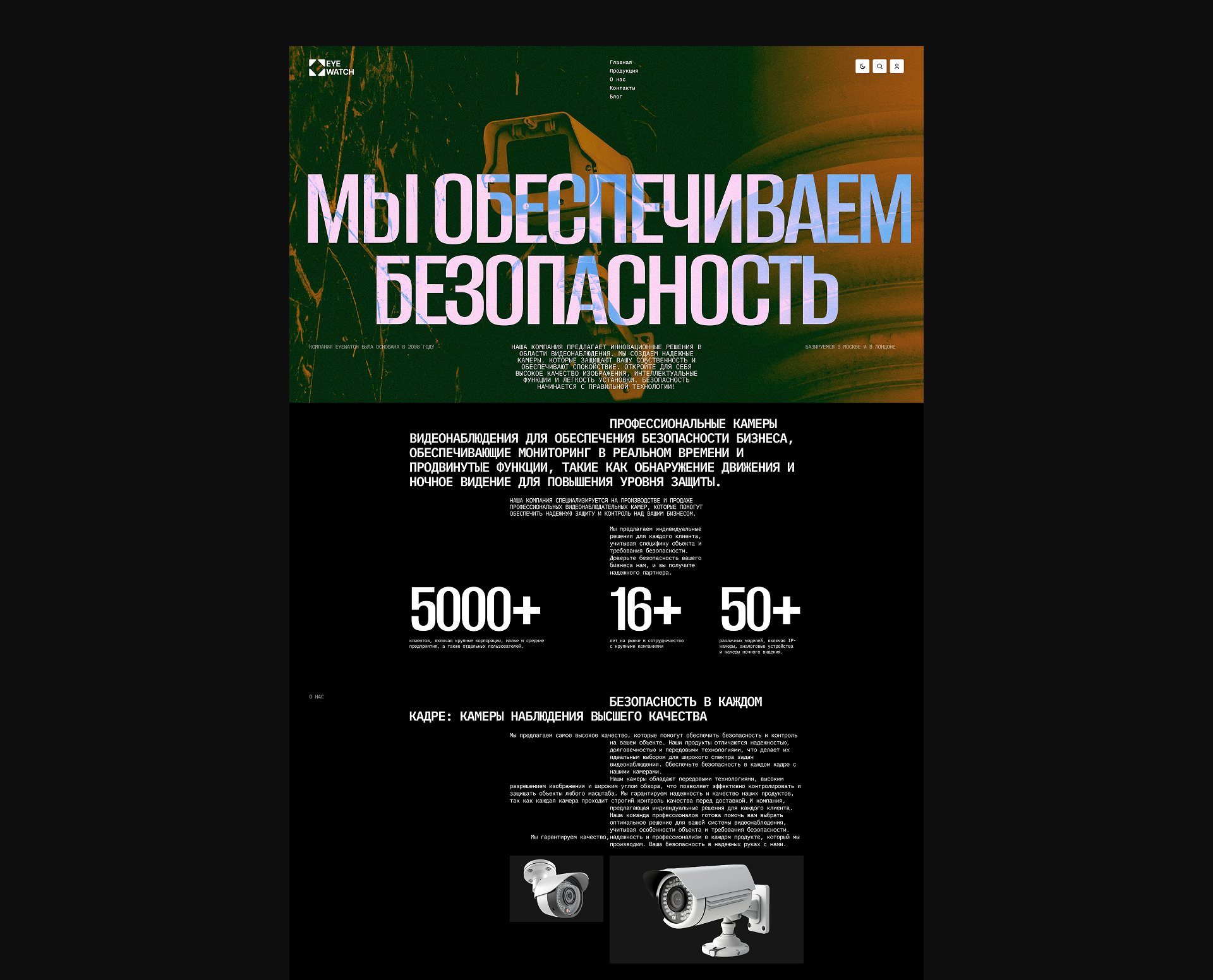 EYEWATCH [Корпоративный сайт] — Изображение №4 — Интерфейсы, Анимация на Dprofile