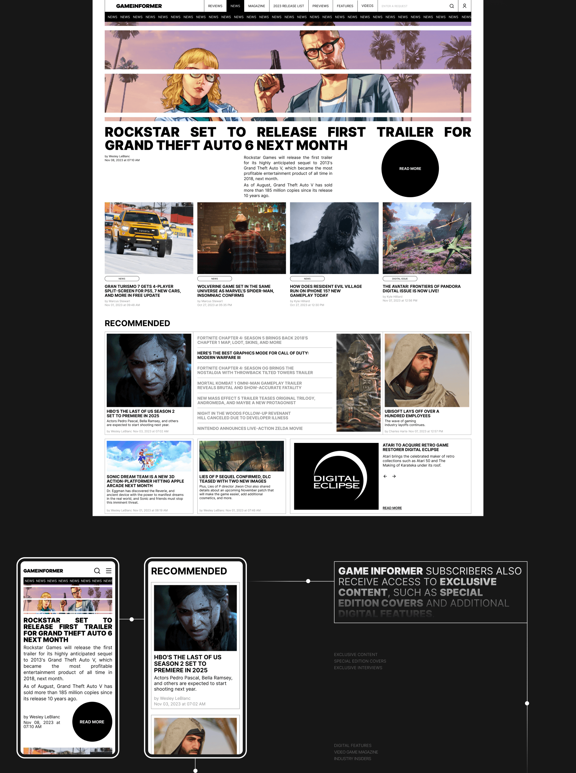 GAMEINFORMER | News website — Изображение №4 — Интерфейсы на Dprofile