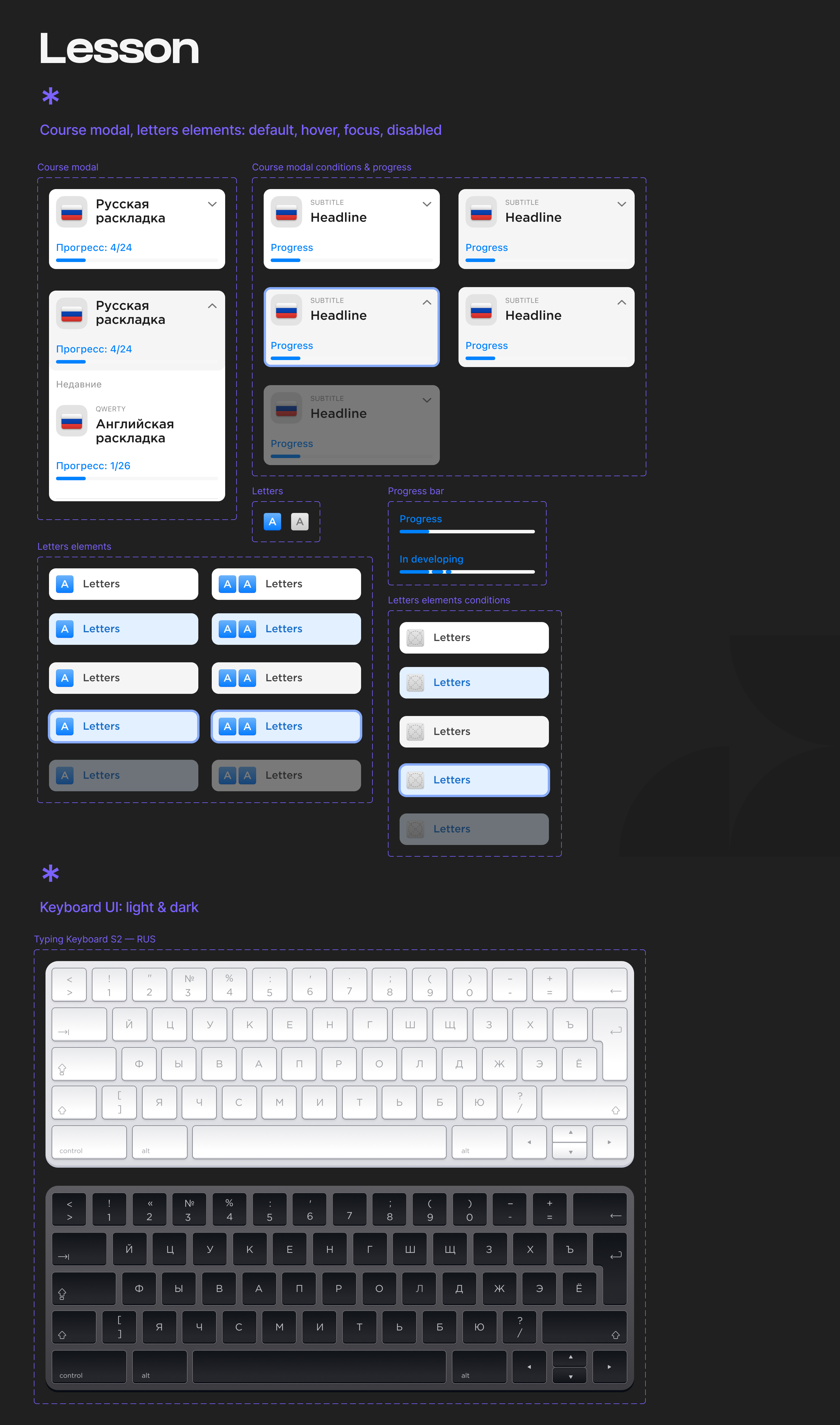 Typing School • Design System 2020 — Изображение №5 — Графика, Интерфейсы на Dprofile