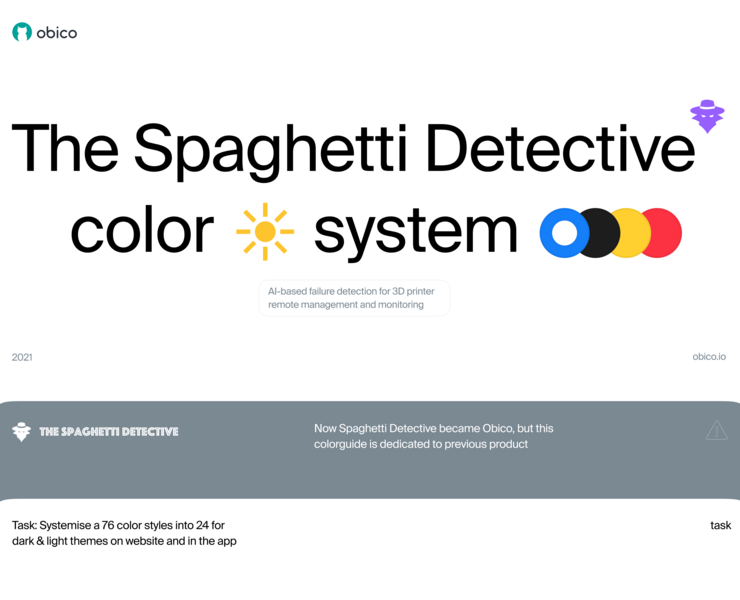 The Spaghetti Detective • Color System — Интерфейсы, Графика на Dprofile