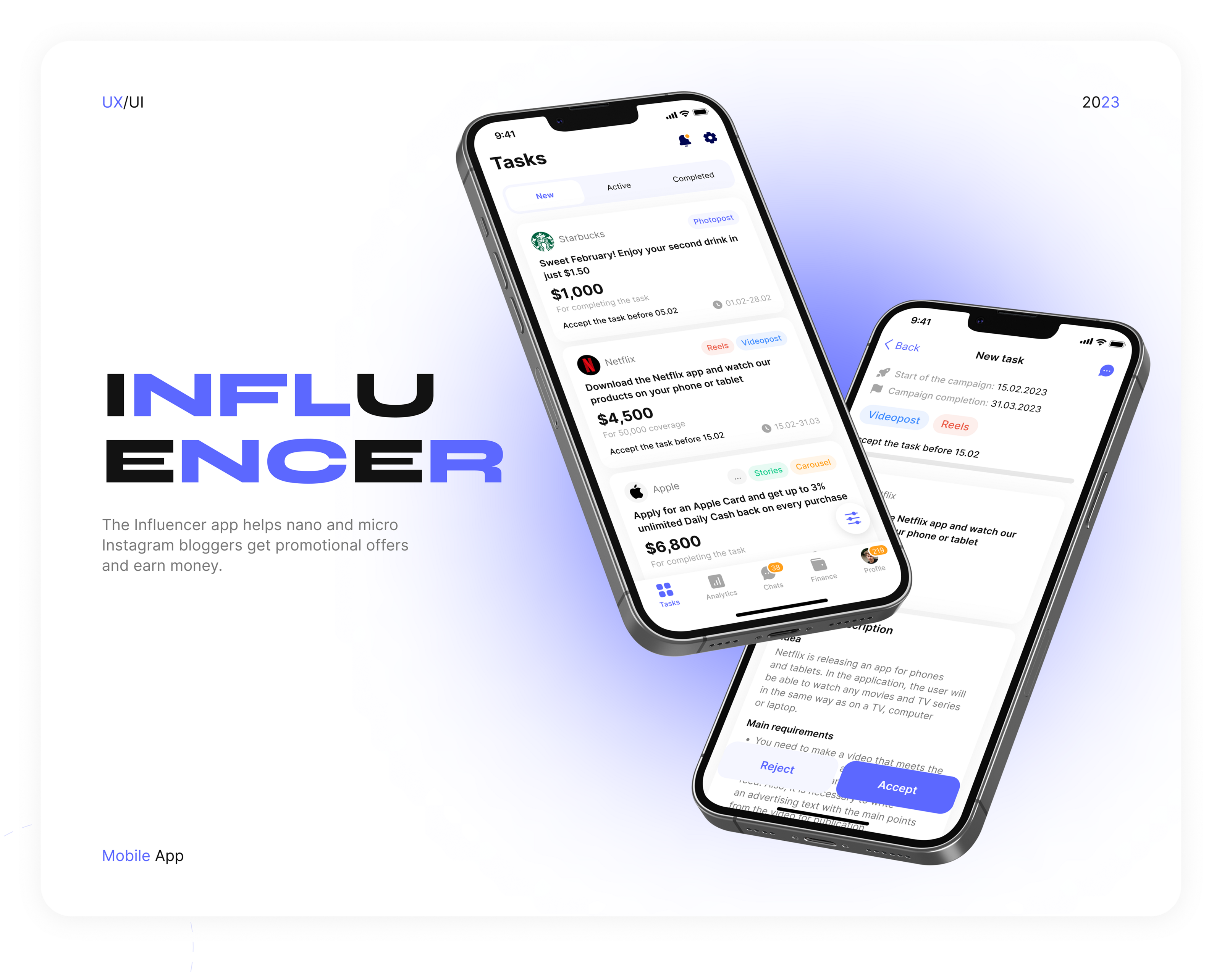 Influencer | Mobile App — Изображение №1 — Интерфейсы на Dprofile