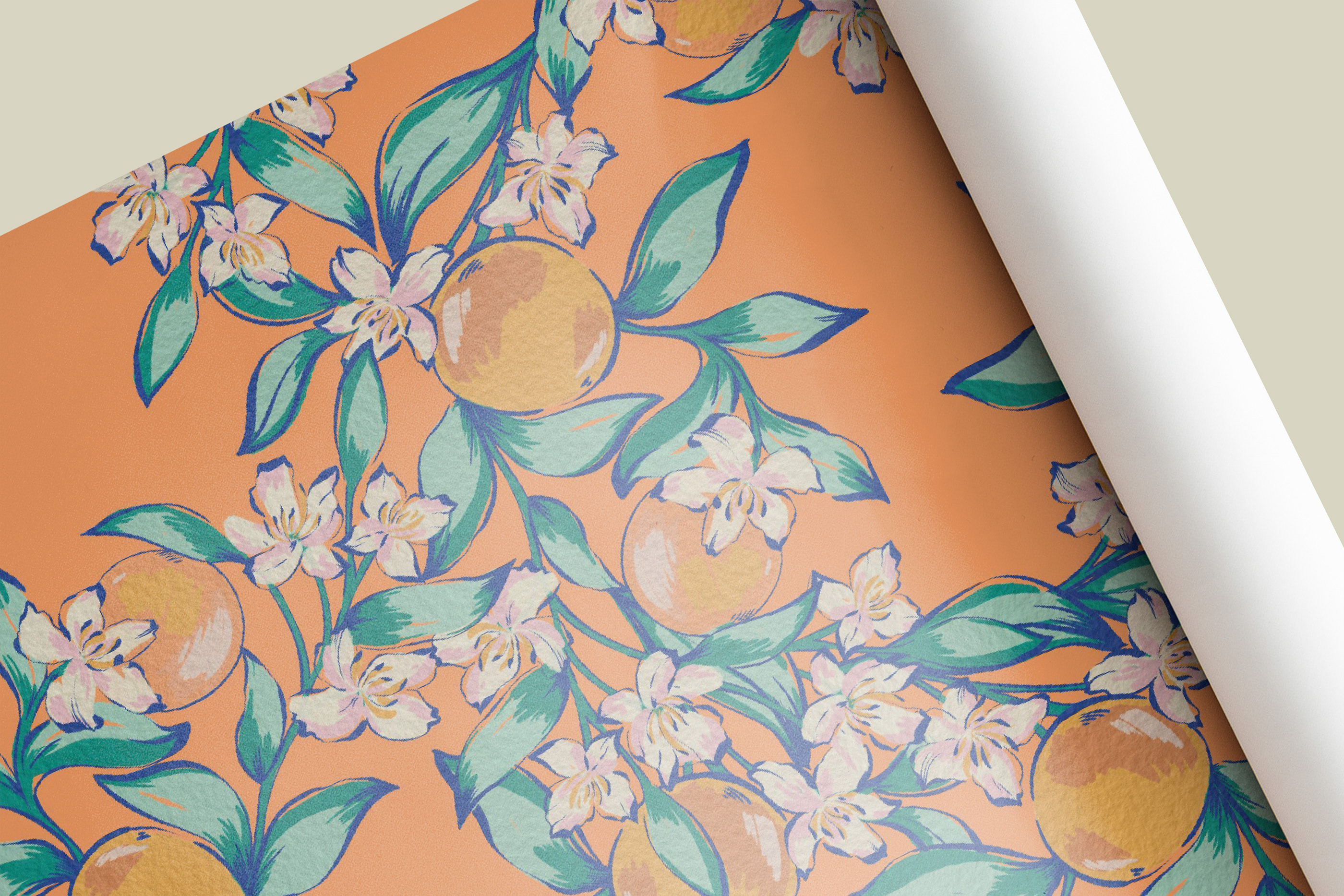 ORANGE GARDEN botanical tropical pattern. Ботанический узор — Изображение №5 — Иллюстрация, Графика на Dprofile