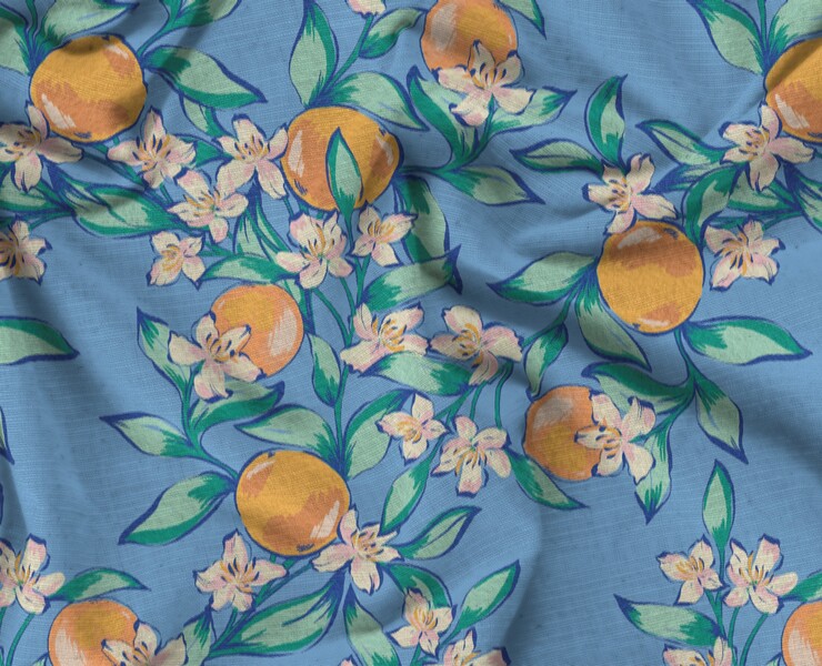 ORANGE GARDEN botanical tropical pattern. Ботанический узор на Dprofile
