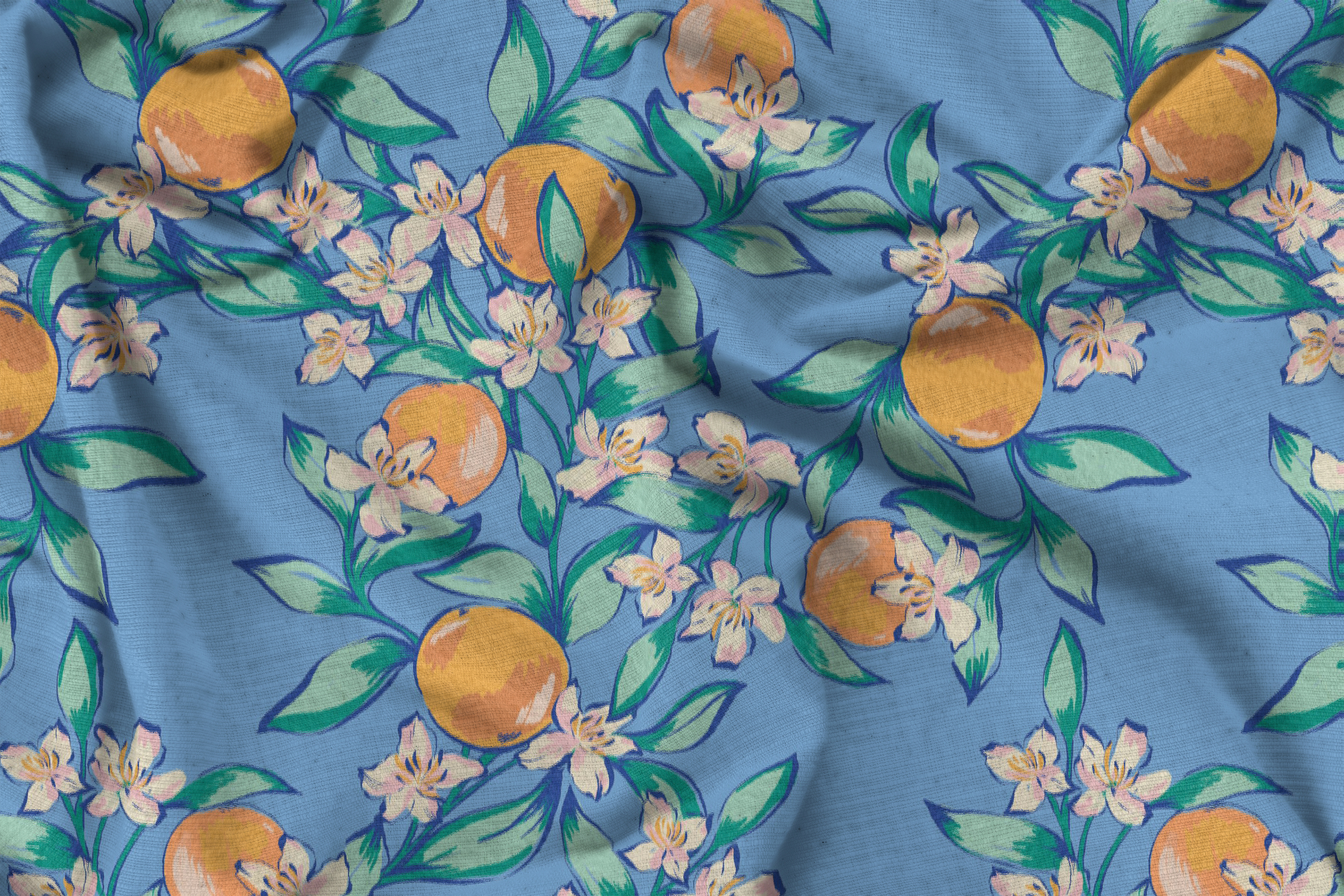 ORANGE GARDEN botanical tropical pattern. Ботанический узор — Изображение №1 — Иллюстрация, Графика на Dprofile