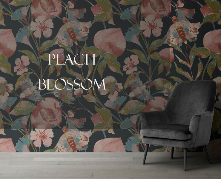 PEACH BLOSSOM. Botanical seamless pattern на Dprofile
