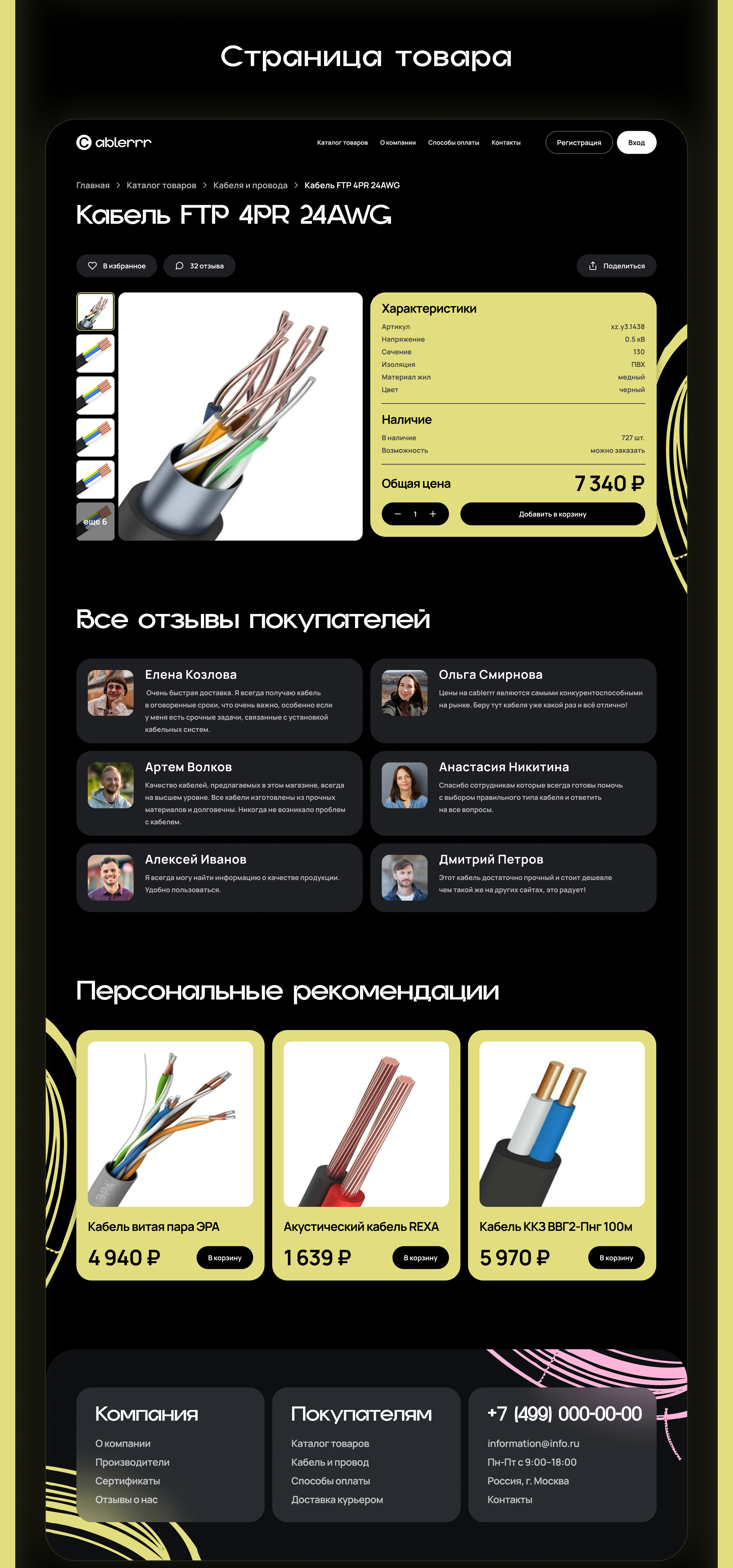 Cablerrr | FREE | Интернет-магазин продажи кабеля — Изображение №12 — Интерфейсы на Dprofile