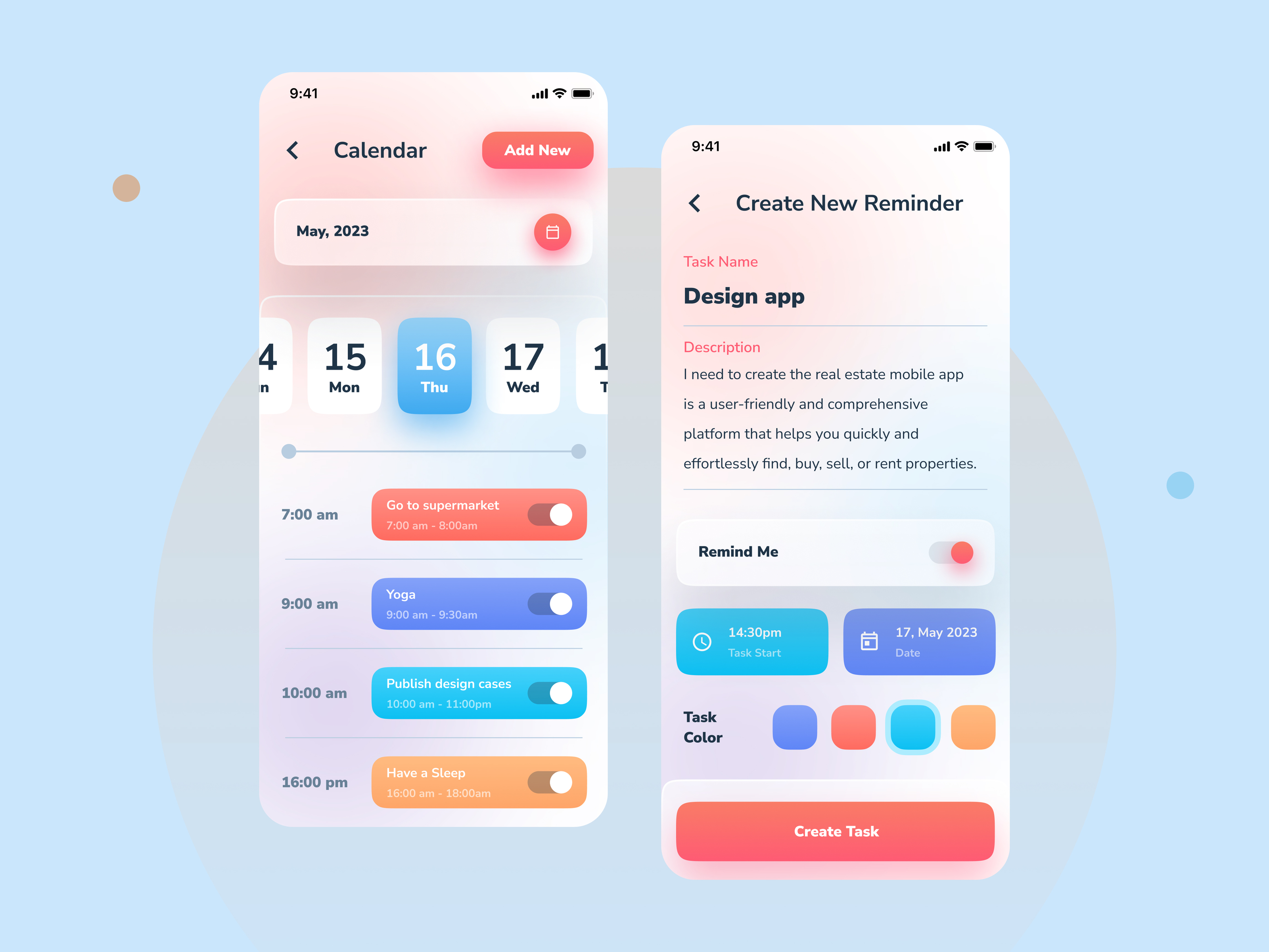 Reminder App — Изображение №1 — Интерфейсы на Dprofile