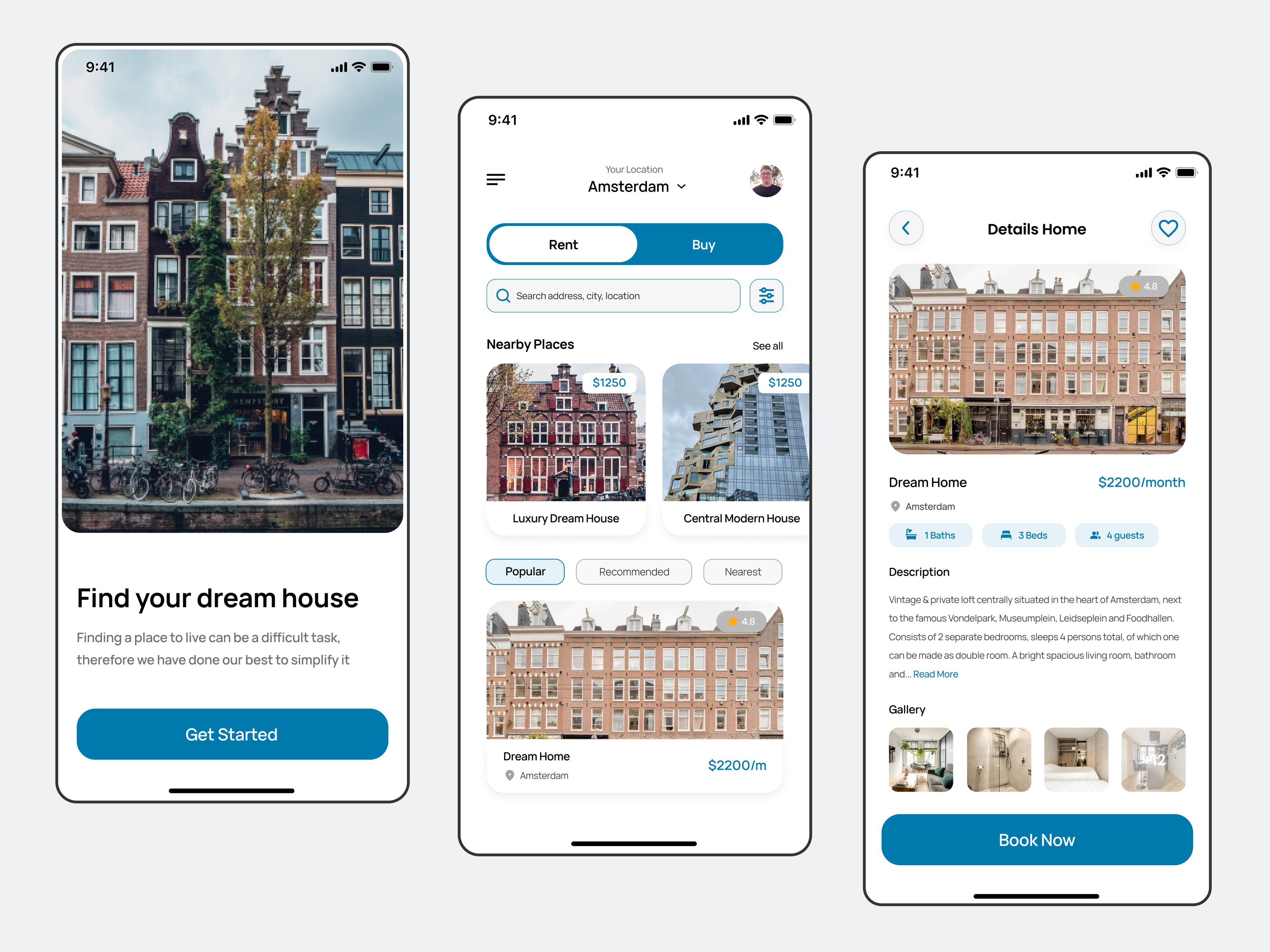 Real Estate Mobile App — Изображение №1 — Интерфейсы на Dprofile