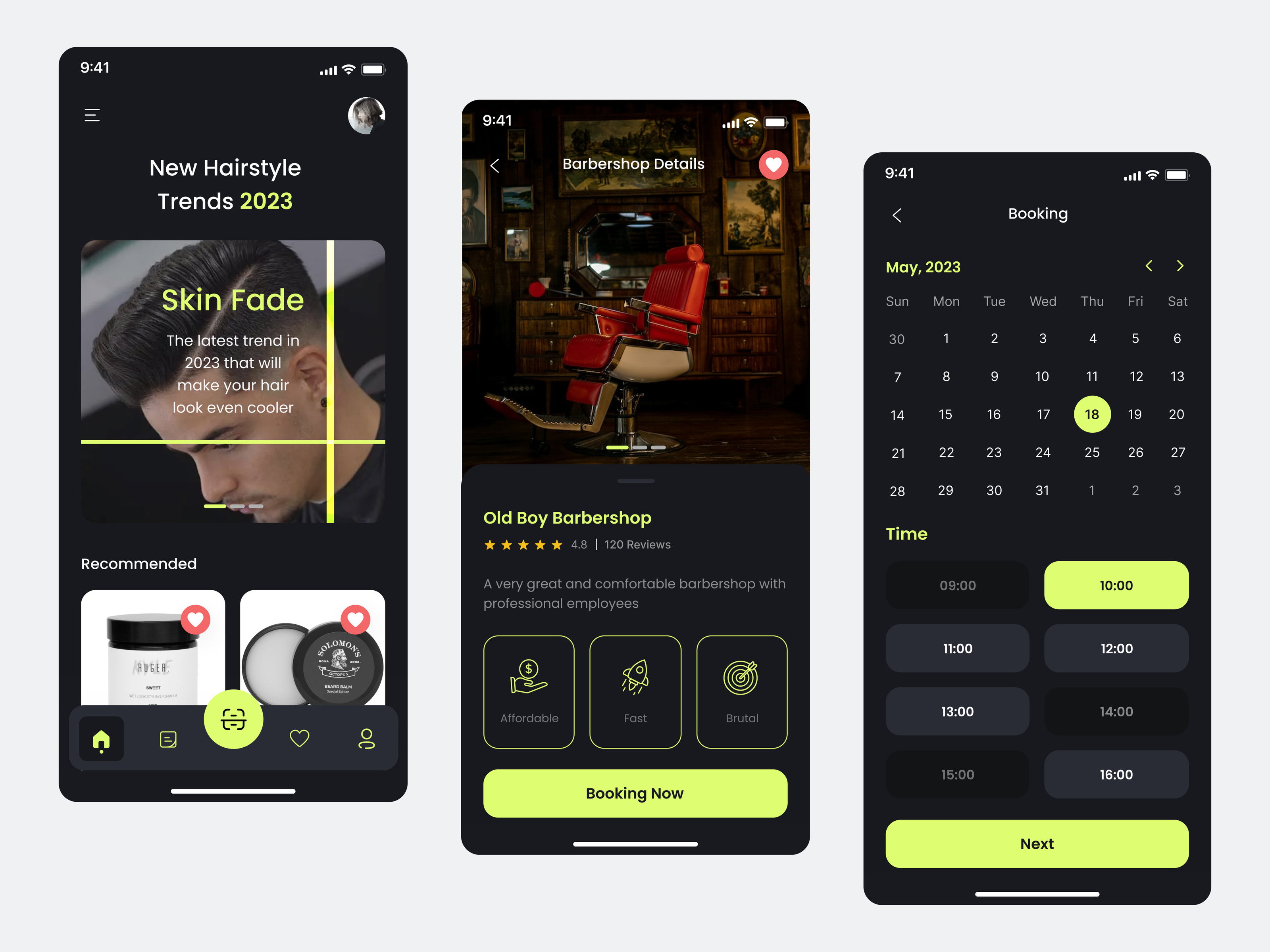 Barbershop Mobile App — Изображение №1 — Интерфейсы на Dprofile