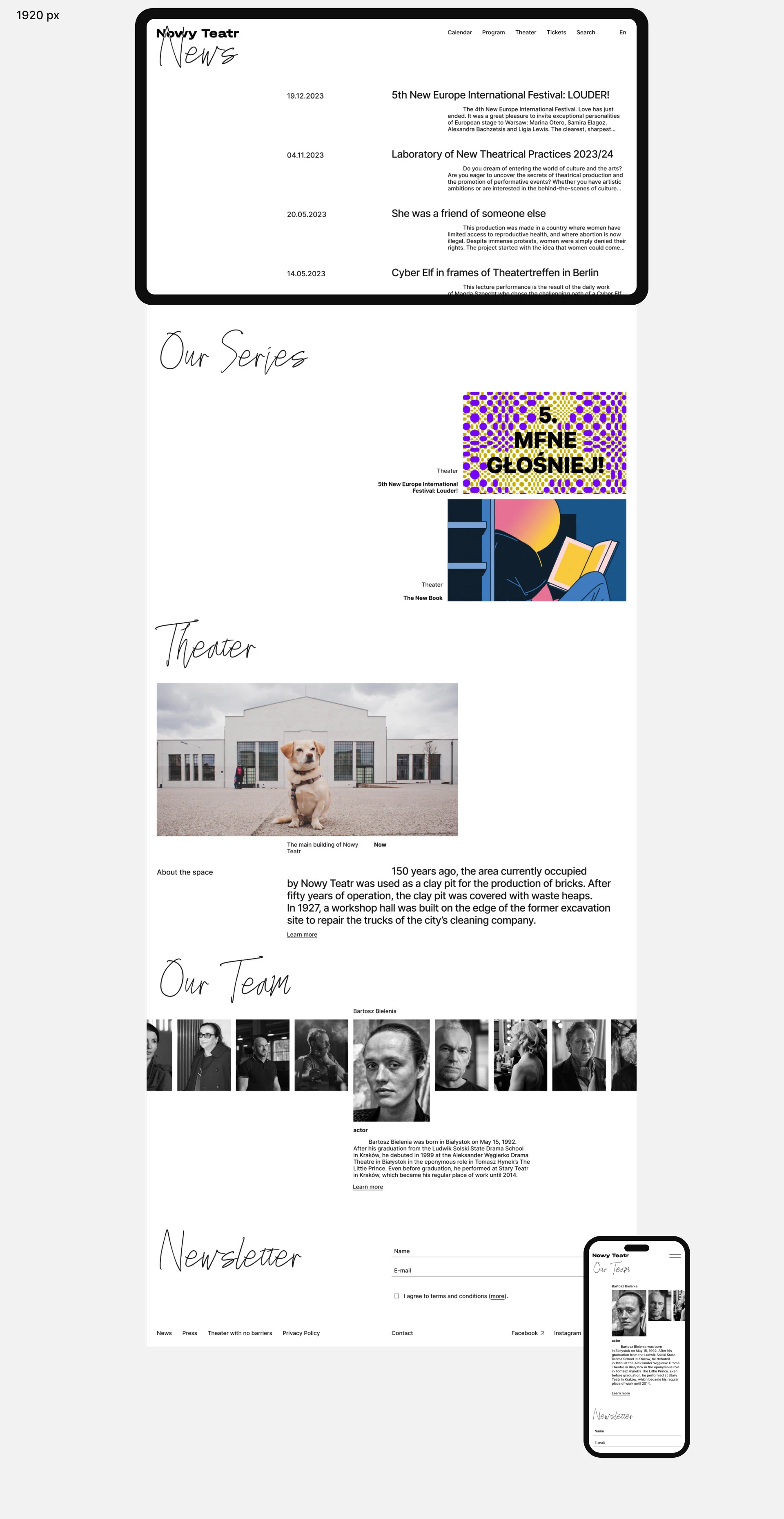 Nowy Teatr website — Изображение №5 — Интерфейсы на Dprofile