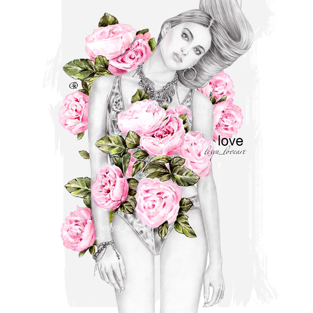 Girl with Flowers — Изображение №2 — Иллюстрация, Графика на Dprofile
