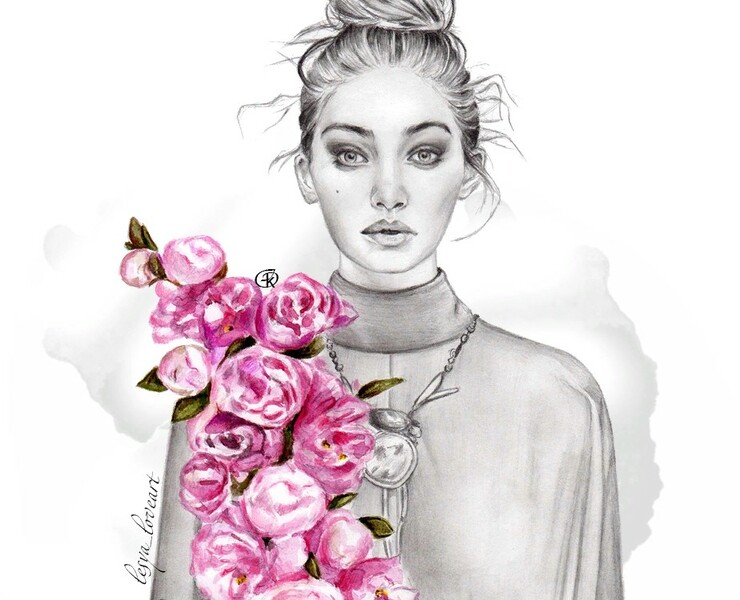 Gigi & Flowers — Иллюстрация, Графика на Dprofile
