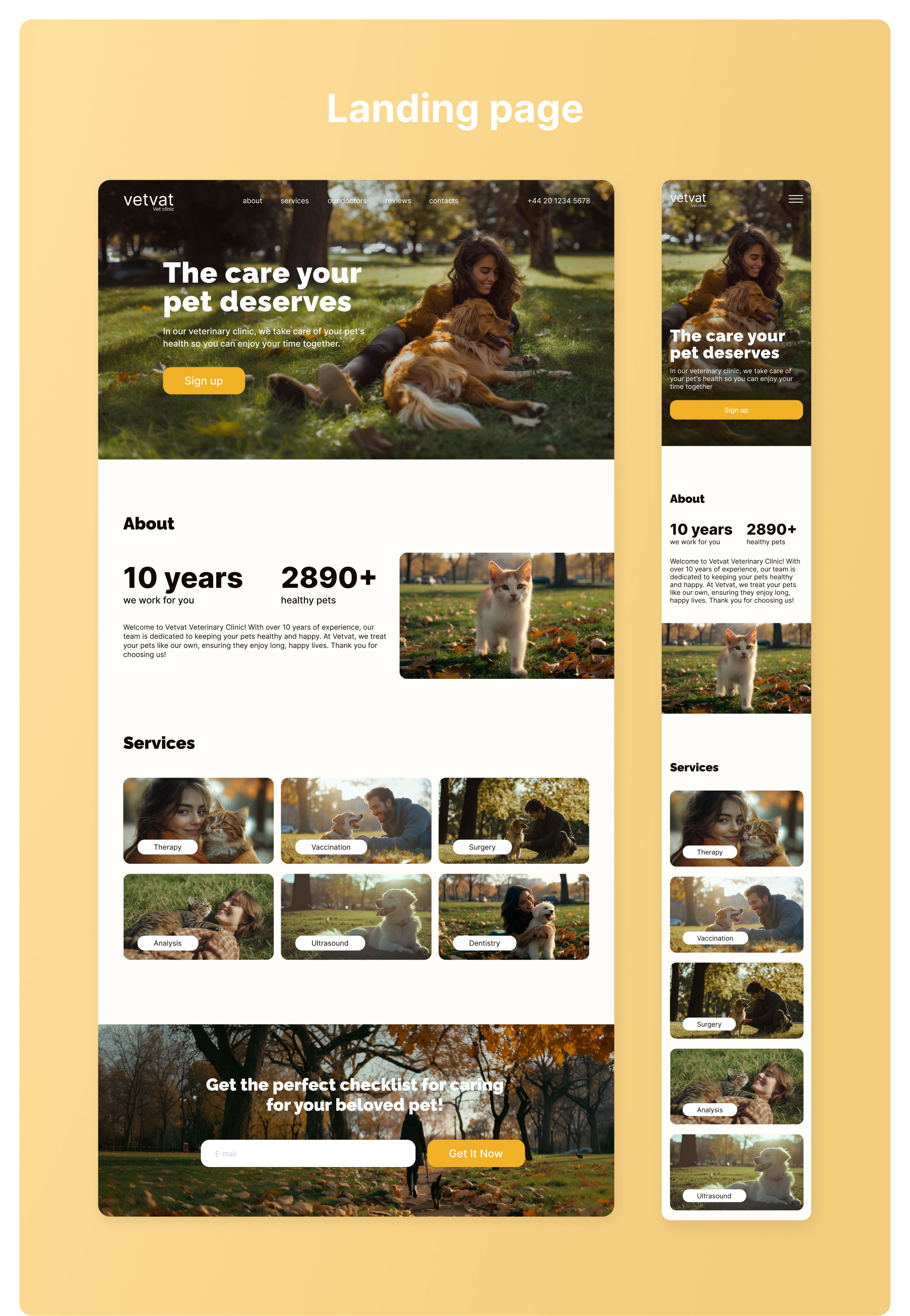 Vet Clinic | Landing page — Изображение №5 — Интерфейсы на Dprofile