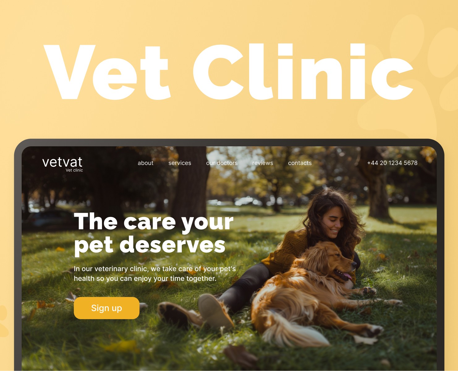 Vet Clinic | Landing page — Интерфейсы на Dprofile
