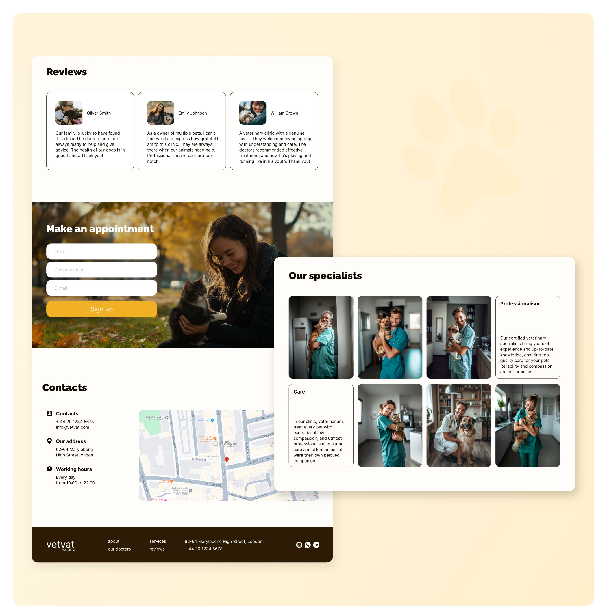 Vet Clinic | Landing page — Изображение №6 — Интерфейсы на Dprofile