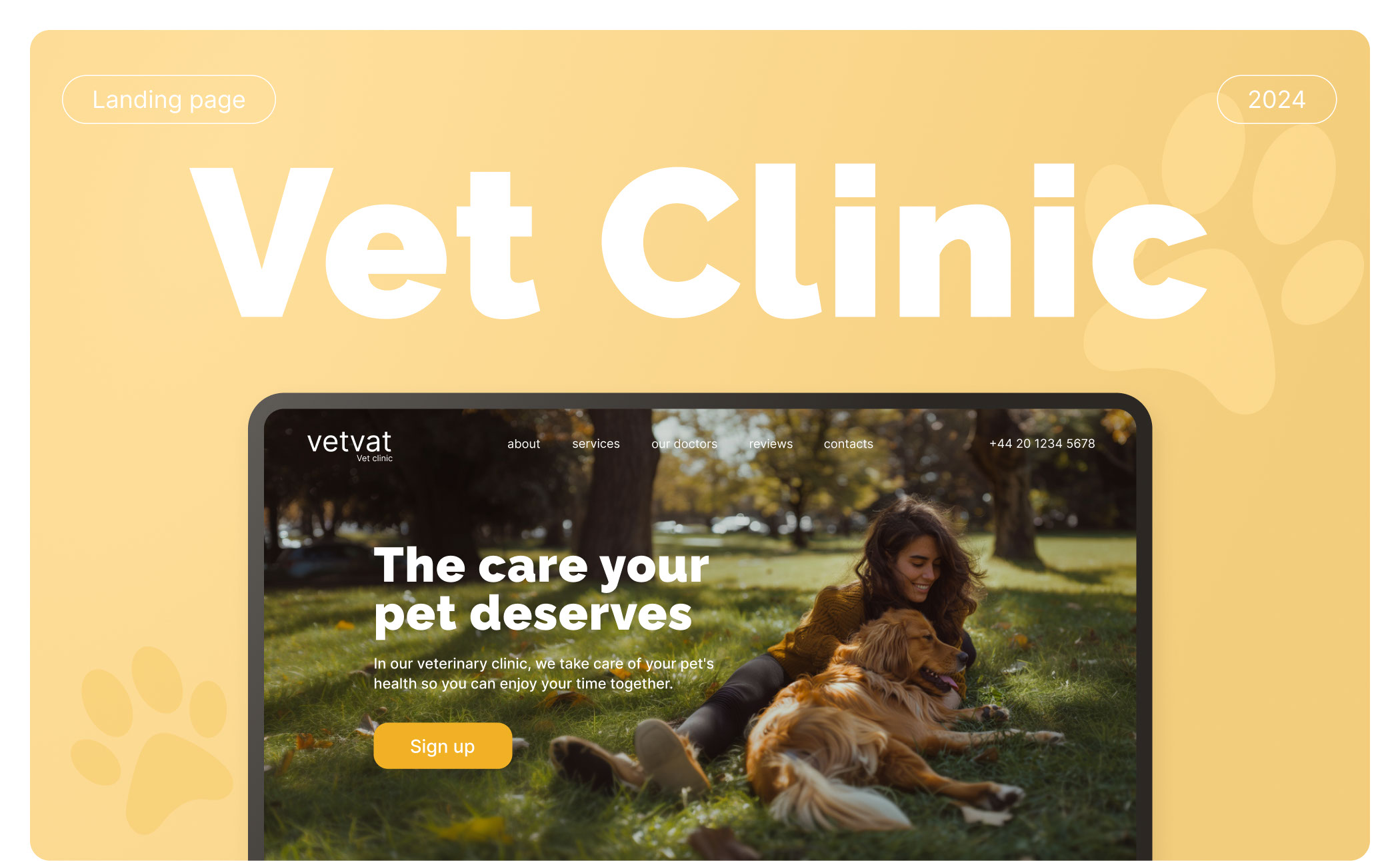 Vet Clinic | Landing page — Изображение №1 — Интерфейсы на Dprofile