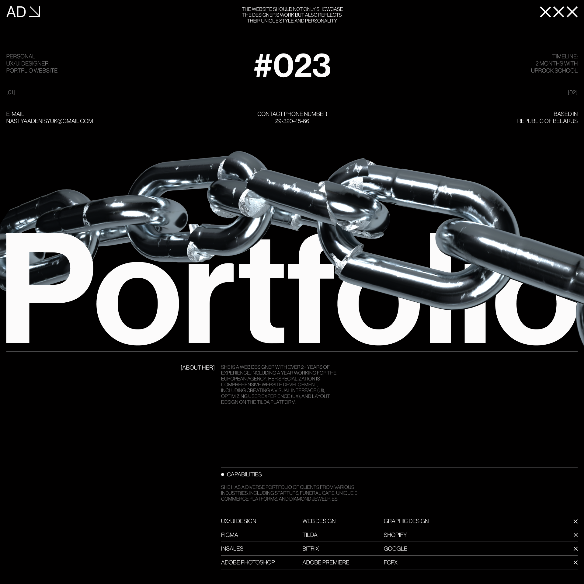 PERSONAL PORTFOLIO | Website — Изображение №1 — Интерфейсы на Dprofile
