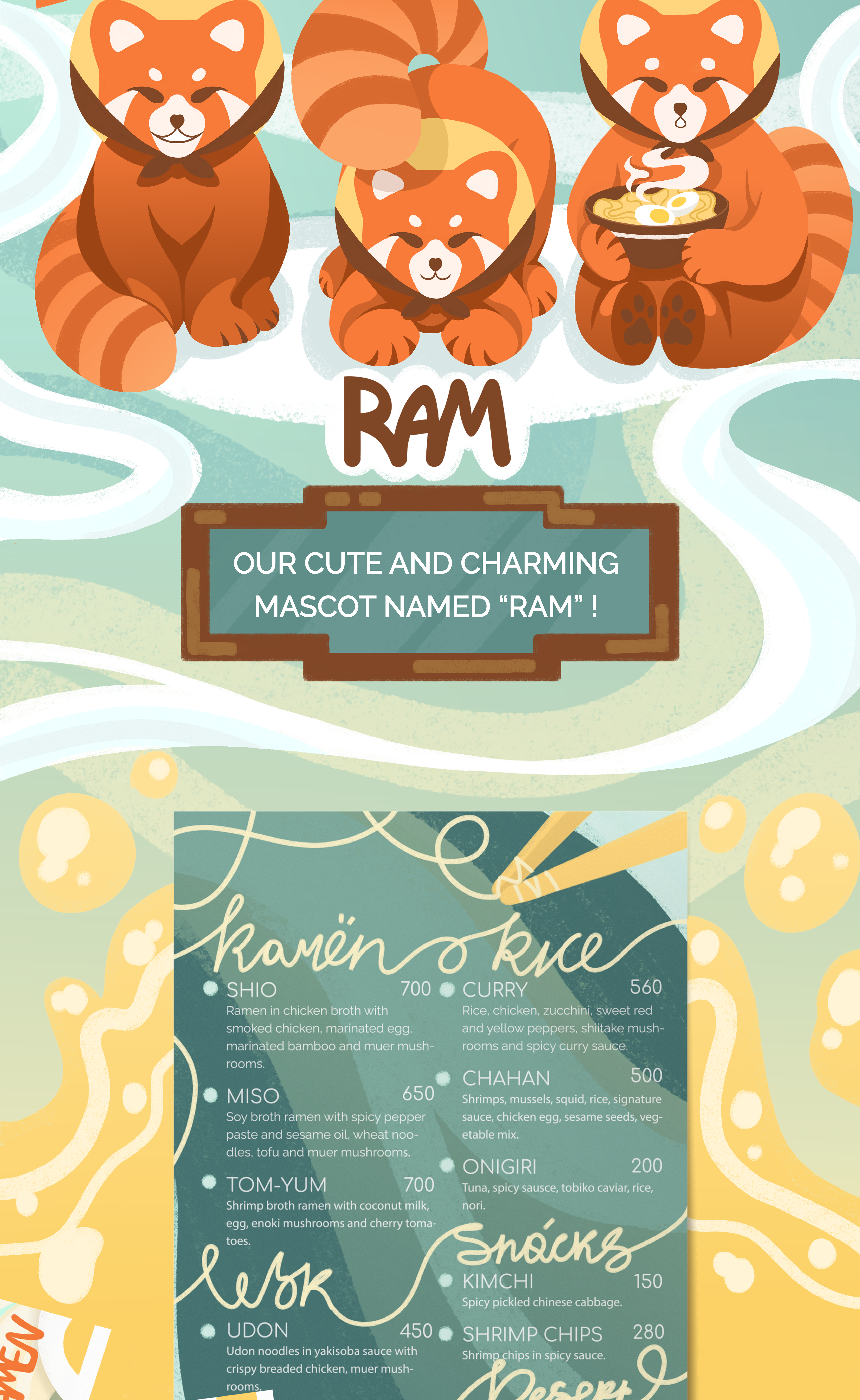 RAM RAMEN RESTAURANT — Изображение №4 — Брендинг, Иллюстрация на Dprofile