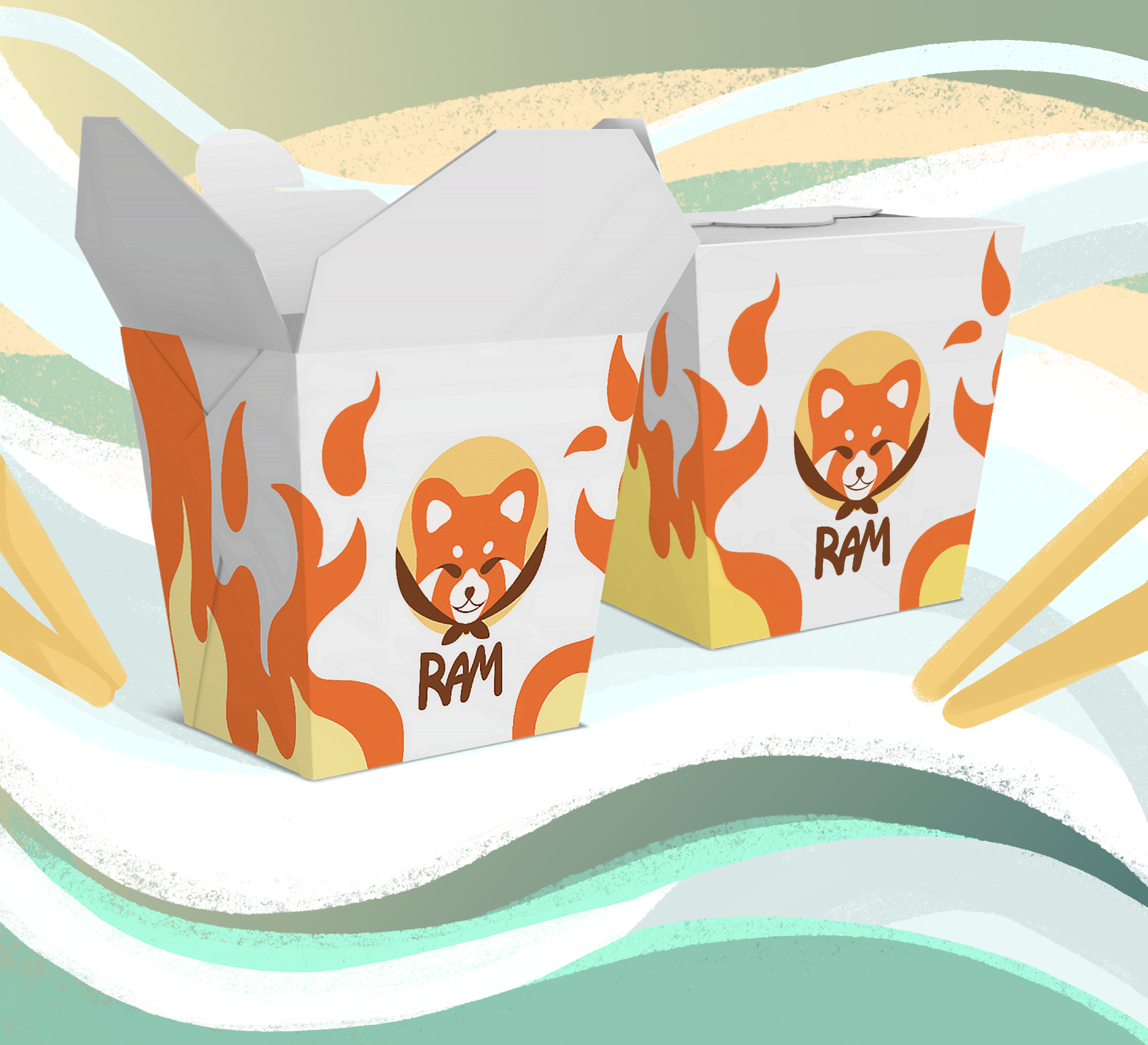 RAM RAMEN RESTAURANT — Изображение №7 — Брендинг, Иллюстрация на Dprofile