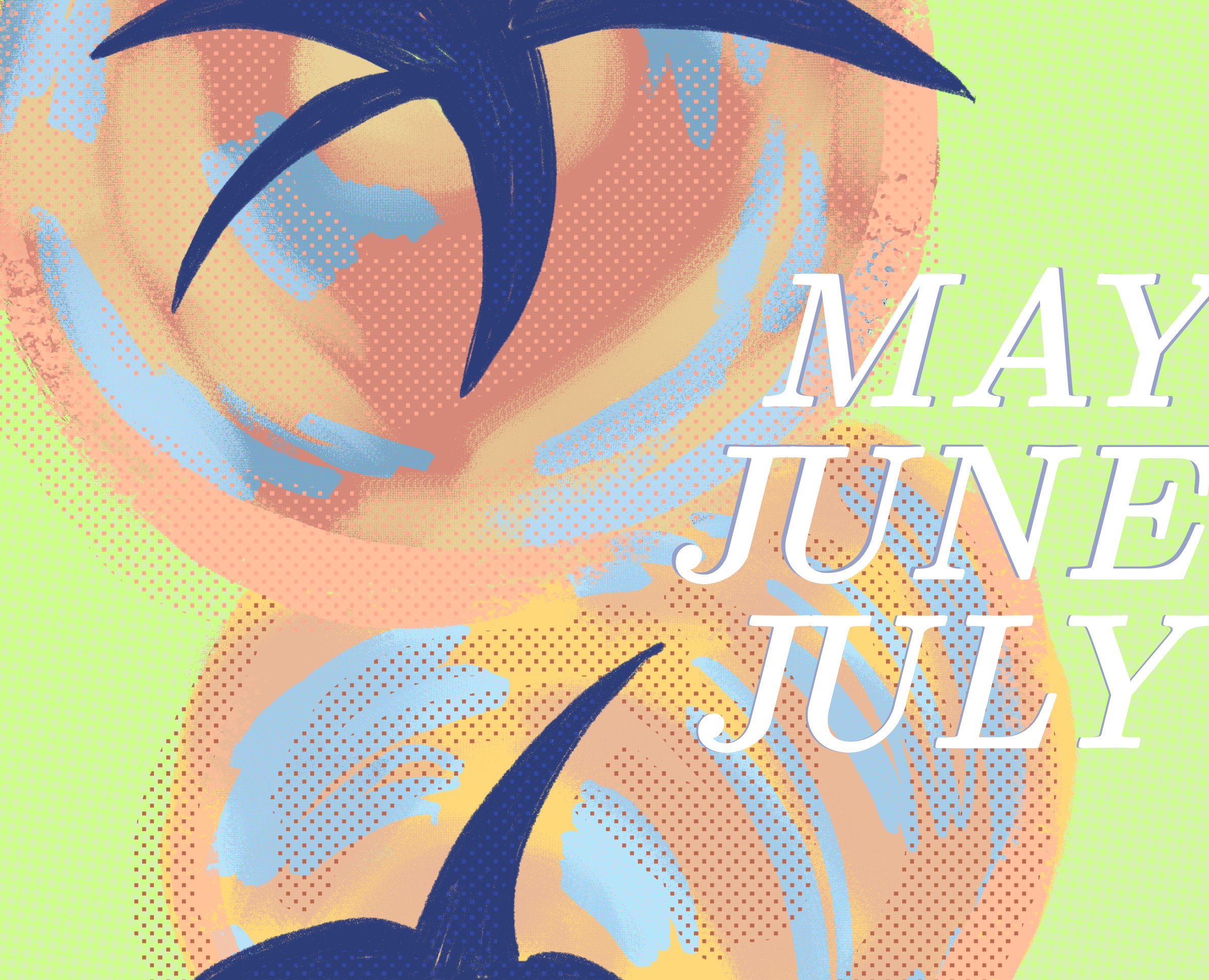 Дизайн постера "May June July" — Иллюстрация, Графика на Dprofile