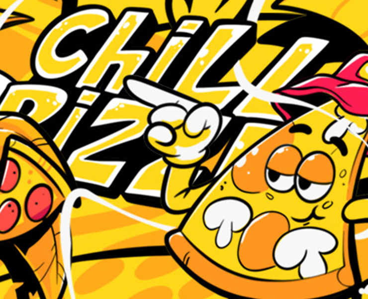 Chill pizza Illustration — Брендинг, Иллюстрация на Dprofile